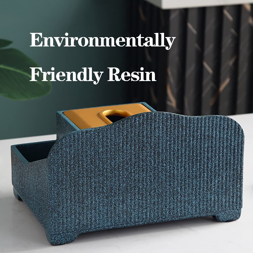 Multifunctional Remote Control & Napkin Organizer Box - Decorative Tissue Holder for Home, Office, Car, Restaurant | Blue | Perfect for Kitchen Countertops, Coffee Tables & Desk Organization
