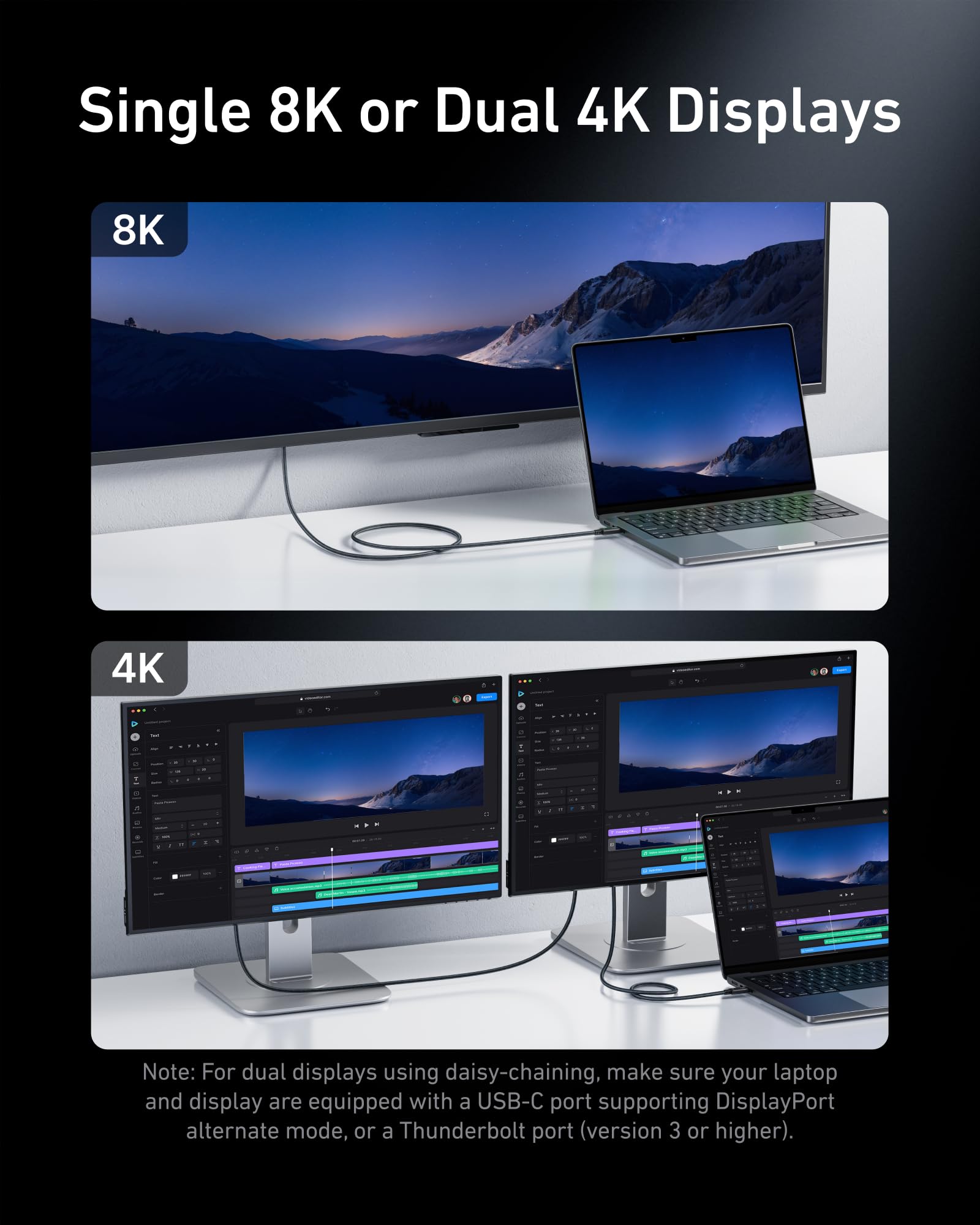 Anker Prime Thunderbolt 4 Certified USB C to USB C Cable (3.3ft) - 240W Fast Charging & 40Gbps High-Speed Data Transfer - Compatible with MacBook Air, iPad, iPhone 16 Series, Samsung Galaxy - Supports 8K/4K Video Display - Perfect for Home Office, Gaming & Multimedia Streaming