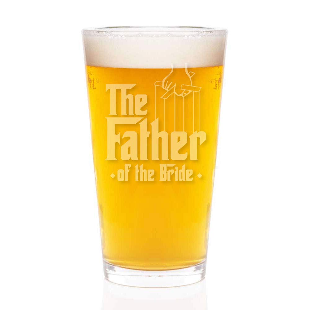 Personalized Engraved Pint Glass for Father of the Bride - Perfect for Wedding Toasts, Gifts & Special Occasions
