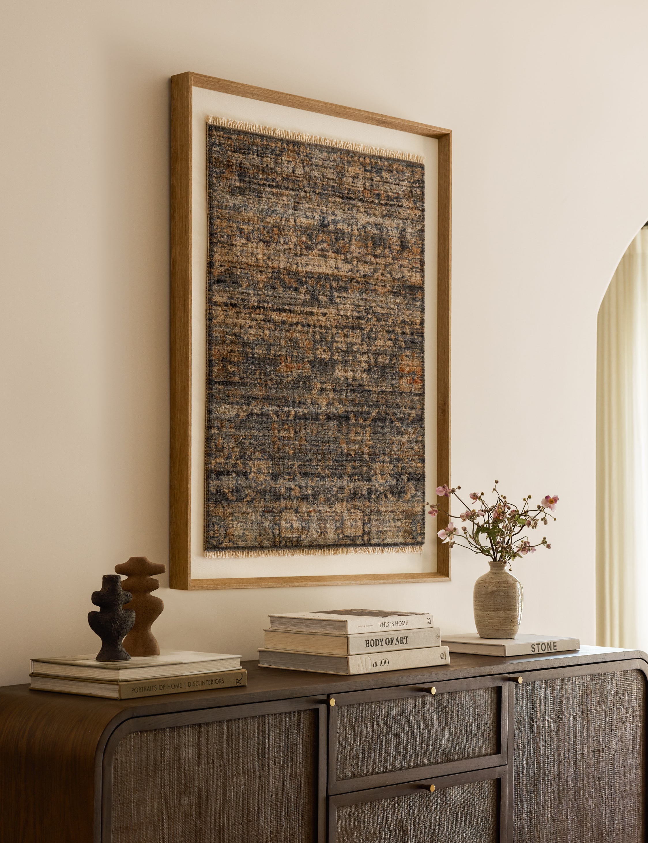 American Textile Wall Art - Handmade Fabric Wall Decor for Living Room, Bedroom & Office - Boho Home Decor & Unique Gift Idea
