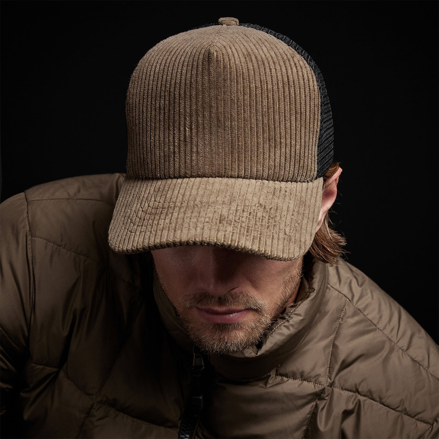 Vintage Corduroy Trucker Hat for Men & Women - Old Whiskey Brown - Retro Baseball Cap for Outdoor Activities, Hiking, and Casual Wear