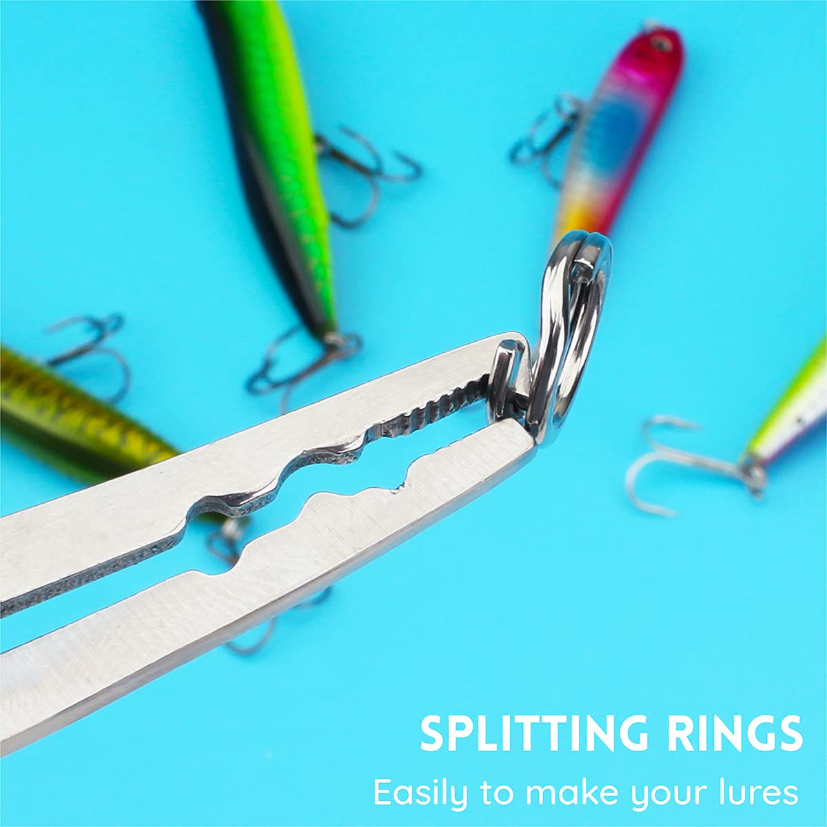 Stainless Steel Fishing Pliers & Multi-Tool with Line Cutter, Split Ring Plier & Hook Remover - Durable Saltwater & Freshwater Fishing Gear with Lanyard - Perfect for Anglers, Boat Fishing & Outdoor Adventures