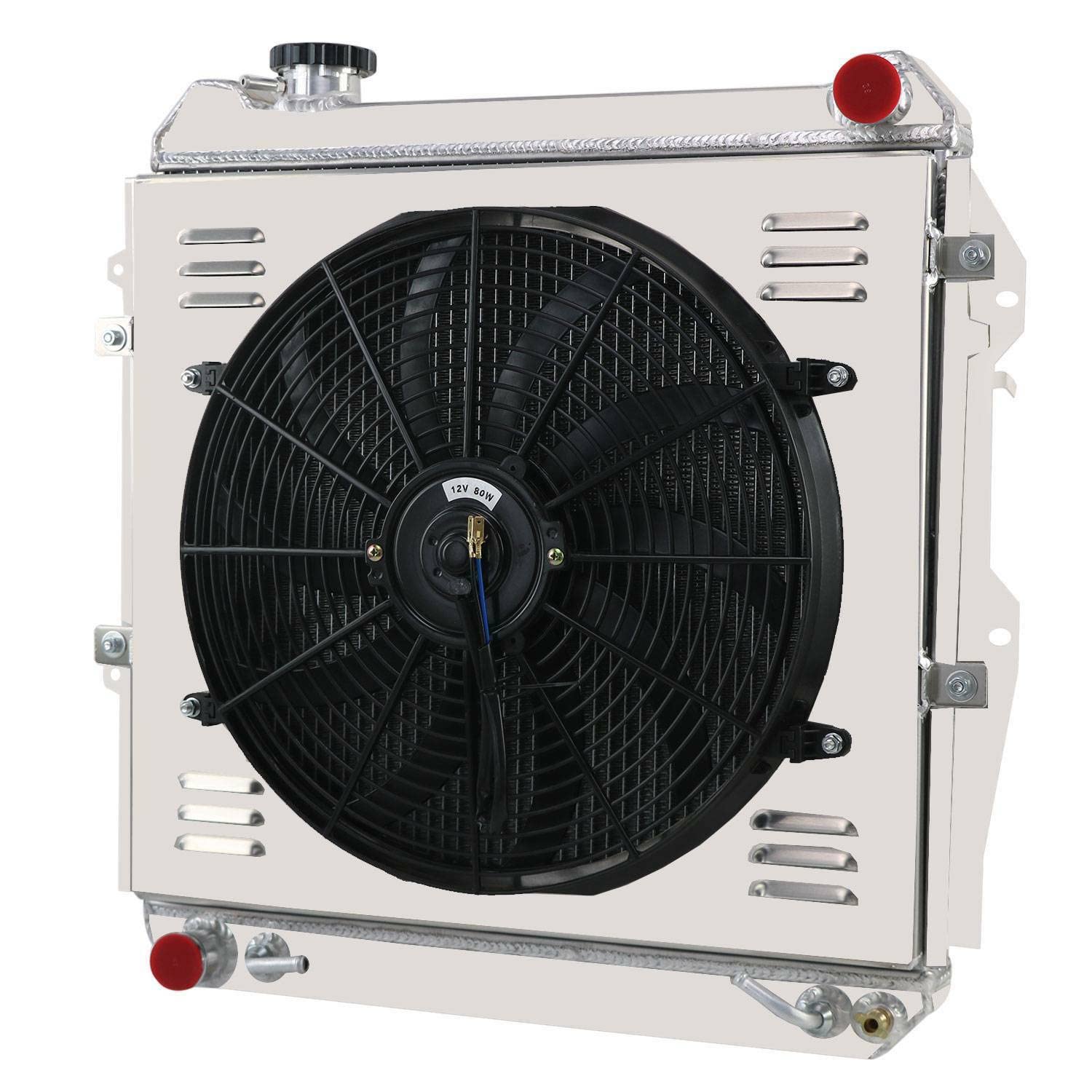 1988-1995 Toyota 4Runner SR5 Pickup DLX 3.0L V6 Engine Replacement Radiator - 3 Row Aluminum Radiator with Shroud, Fan & Relay Kit - Perfect for Off-Roading, Towing & High-Performance Cooling