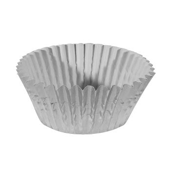 Ateco 6432 Silver Foil Baking Cups - 2 x 1 1/4 Inch, Pack of 200 - Perfect for Muffins, Cupcakes & Candy Making - Disposable Baking Liners for Parties, Holidays & Home Baking