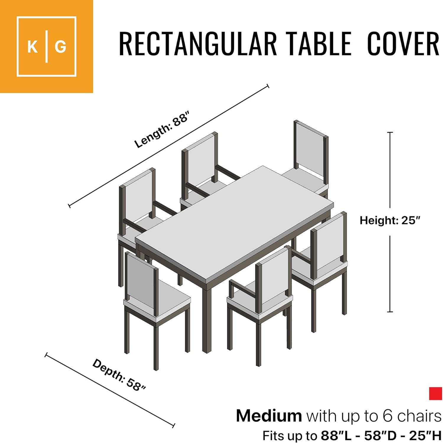 KHOMO GEAR Patio Table & Chair Set Cover - Heavy Duty Waterproof Outdoor Furniture Protector for All Weather, Medium Size - Perfect for Backyard, Garden, and Poolside Use