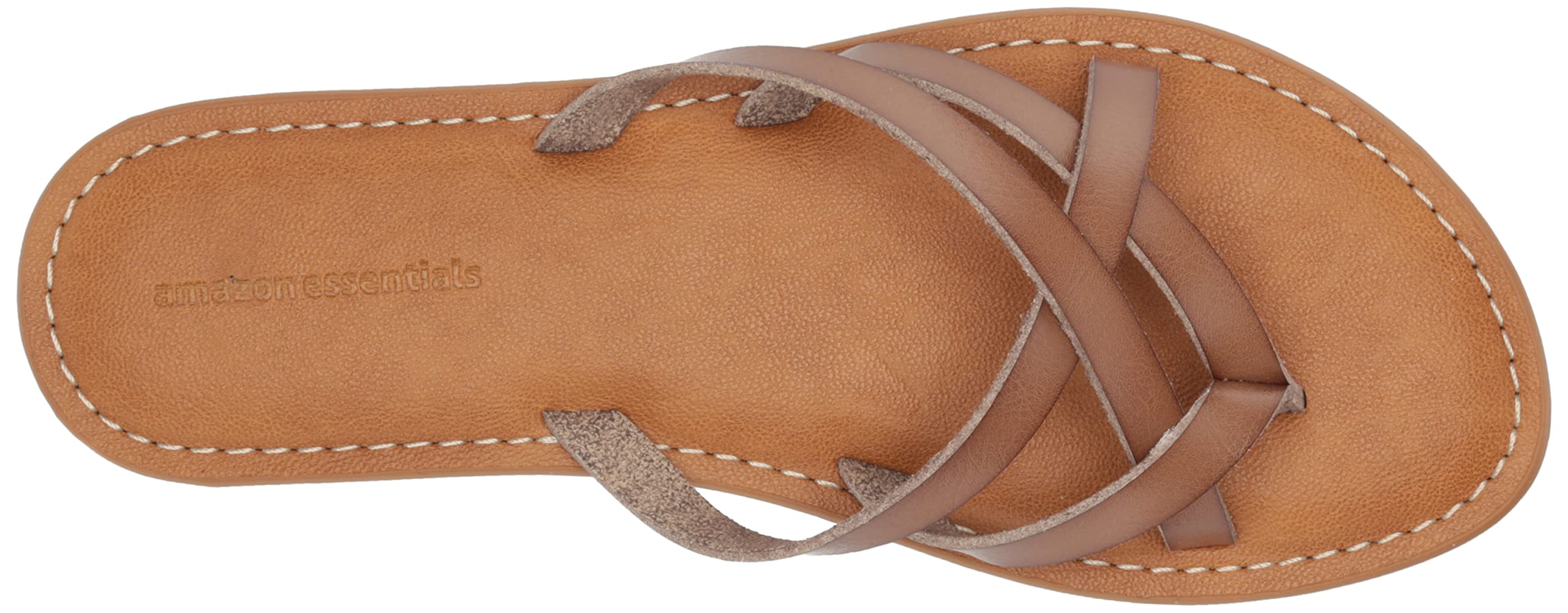 Amazon Essentials Women's Strappy Slide Flat Sandal - Comfortable Summer Casual Sandals for Women, Beach, Pool & Outdoor Wear