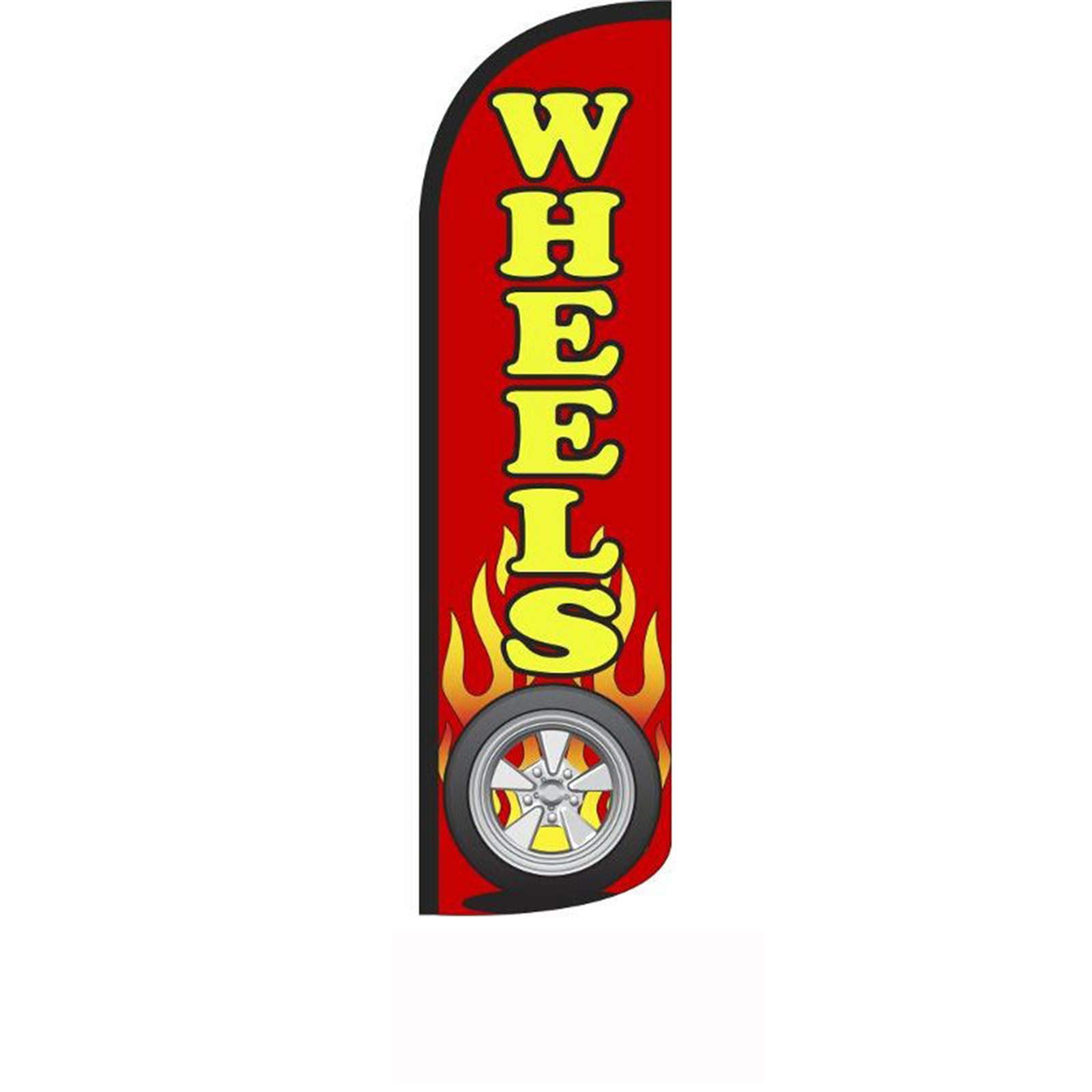 NEOPlex Wheels 12-Foot Windless Swooper Feather Flag - Durable Outdoor Advertising Banner for Car Dealerships, Grand Openings & Sporting Events