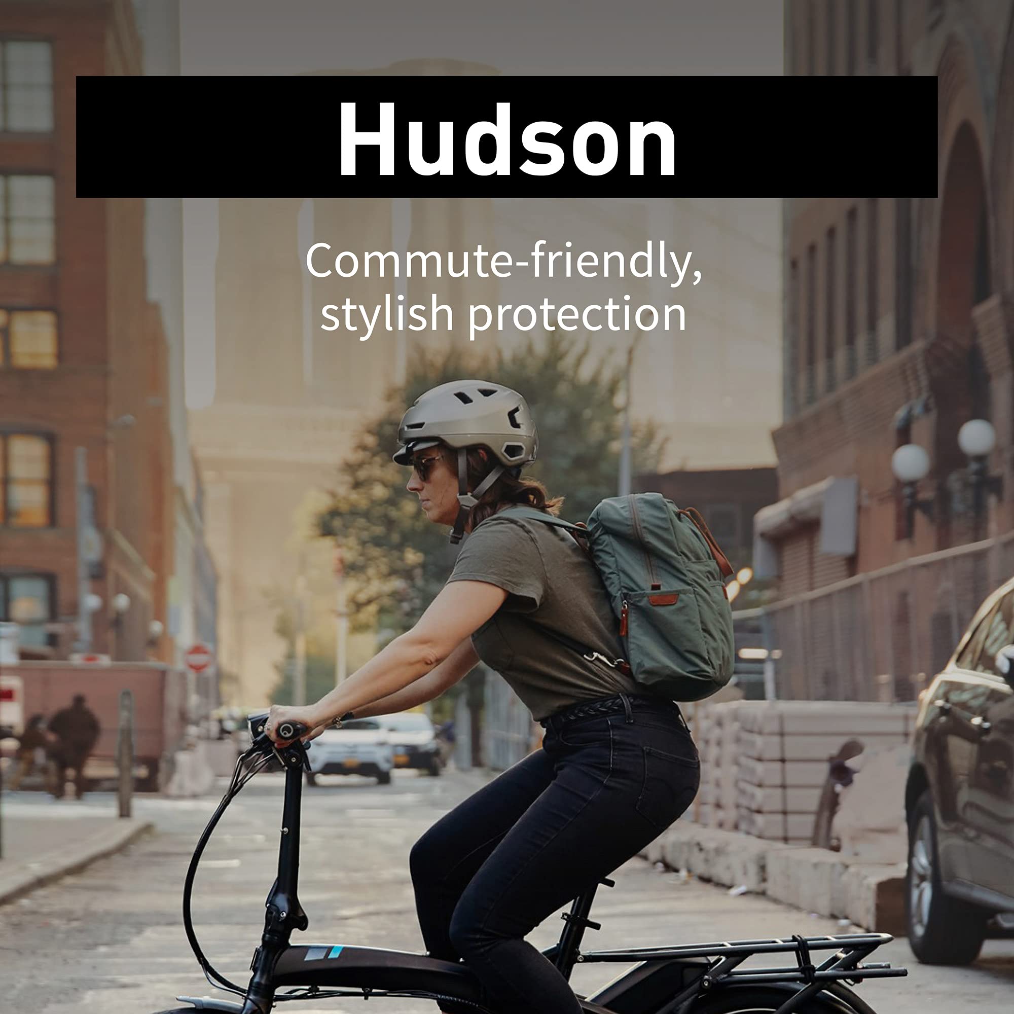 Bern Hudson Commuter Bike Helmet with MIPS Technology - Certified for E-Bikes & Cycling Safety - Integrated LED Rear Light & U-Lock Compatible - Perfect for Urban Commuting, Road Biking & Electric Bike Riders