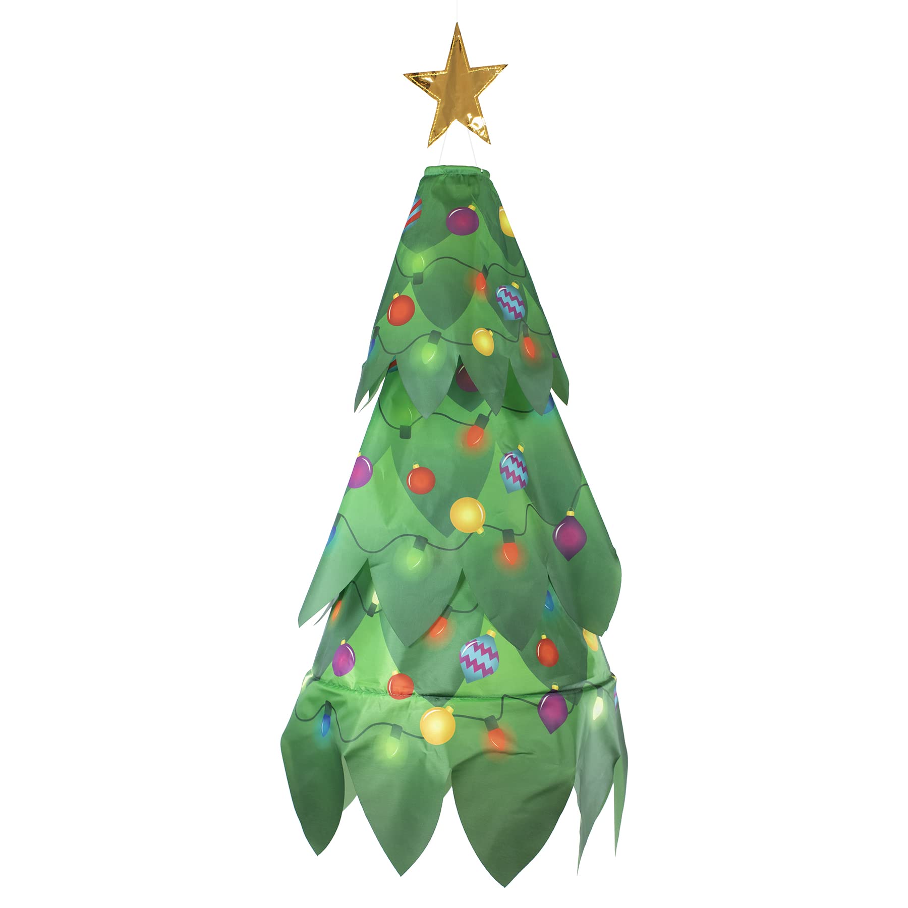 3D Christmas Tree Windsock - Outdoor Holiday Decoration for Garden, Patio & Yard - Festive Wind Spinner for Seasonal Celebrations