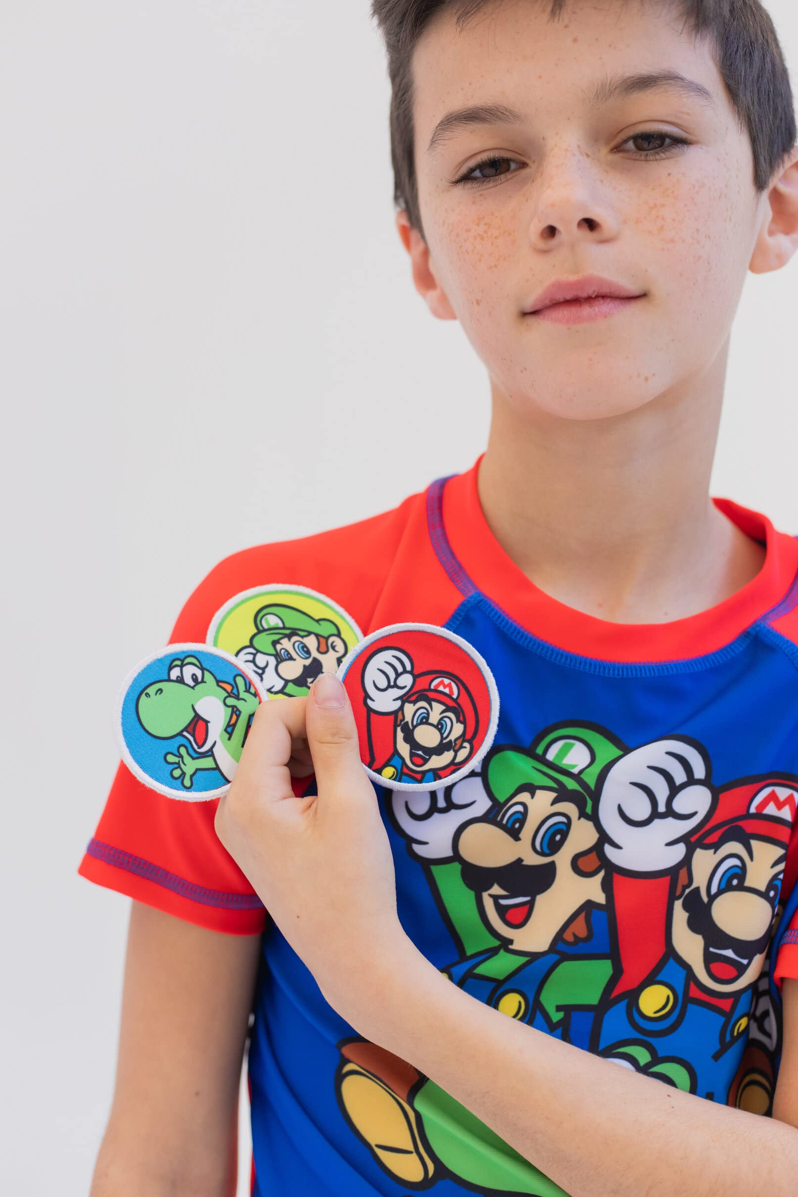 Nintendo Super Mario Luigi Yoshi Rash Guard & Swim Trunks Set - Boys' Swimwear for Pool, Beach & Water Park Activities
