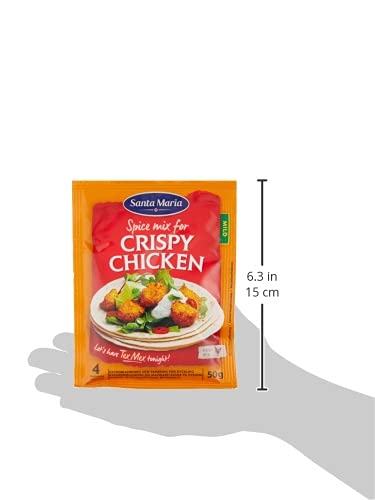 Santa Maria Crispy Chicken Seasoning Spice Mix - All-Purpose Poultry Seasoning for Chicken, Turkey & Fish - Perfect for Tacos, Snacks & Grilling - 1.76 Oz (50g) - Great for BBQ, Frying & Everyday Cooking
