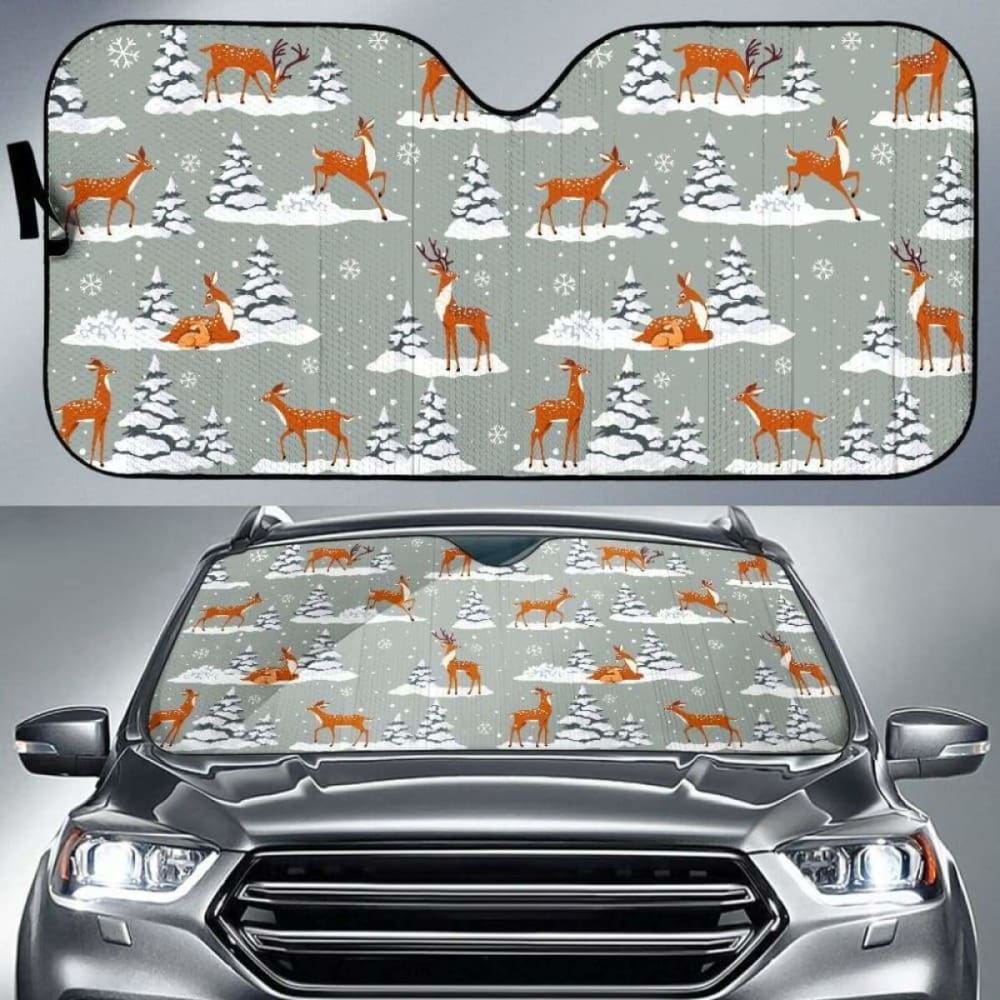 Deer Winter Christmas Car Sun Shades - 172609 - Perfect for Holiday Road Trips & Festive Car Decor