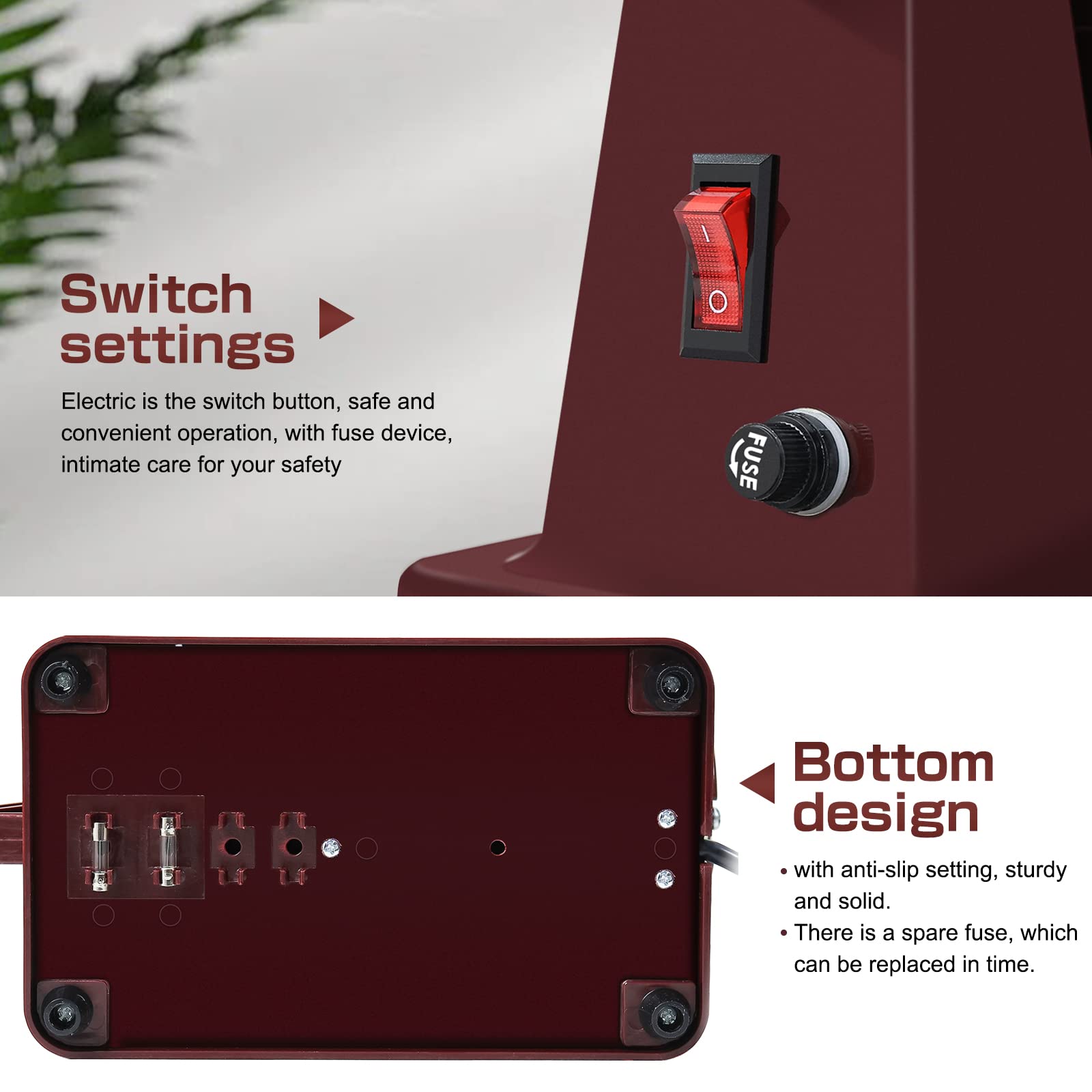 Premium Electric Coffee Grinder for Beans - Adjustable Coarseness, Fast & Quiet Espresso Mill - Perfect for Home, Office & Coffee Shops (Red) - Ideal for French Press, Drip Coffee & Cold Brew