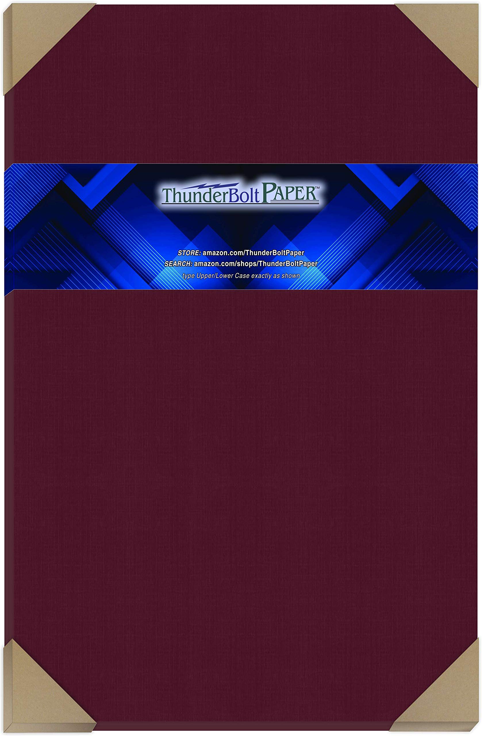 Premium 200 Dark Burgundy Linen 80# Cover Paper Sheets - 11