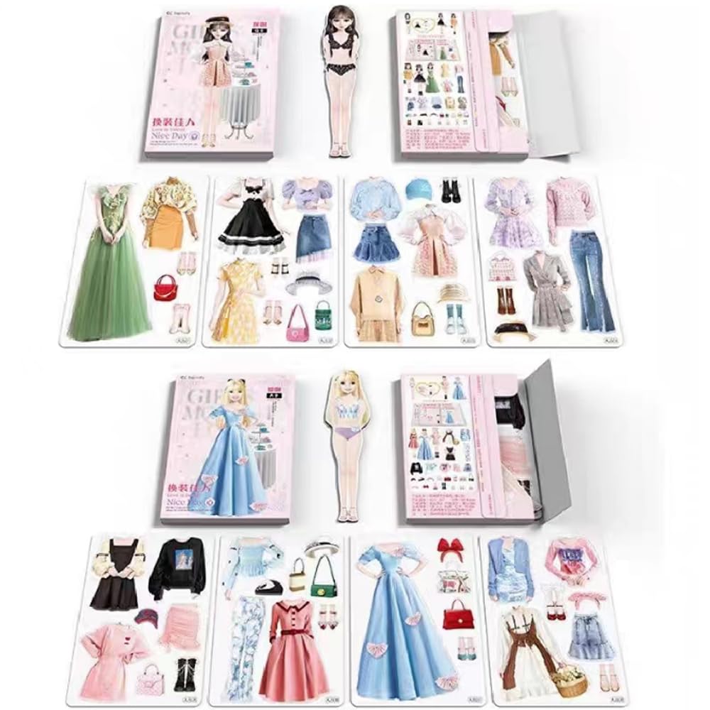 Soputry Magnetic Dress Up Baby Doll Set - Princess Paper Doll Magnet Dress Up Games for Girls, Pretend Play Travel Toy with Multiple Outfits - Perfect for Travel, Birthday Gifts & Pretend Play Activities