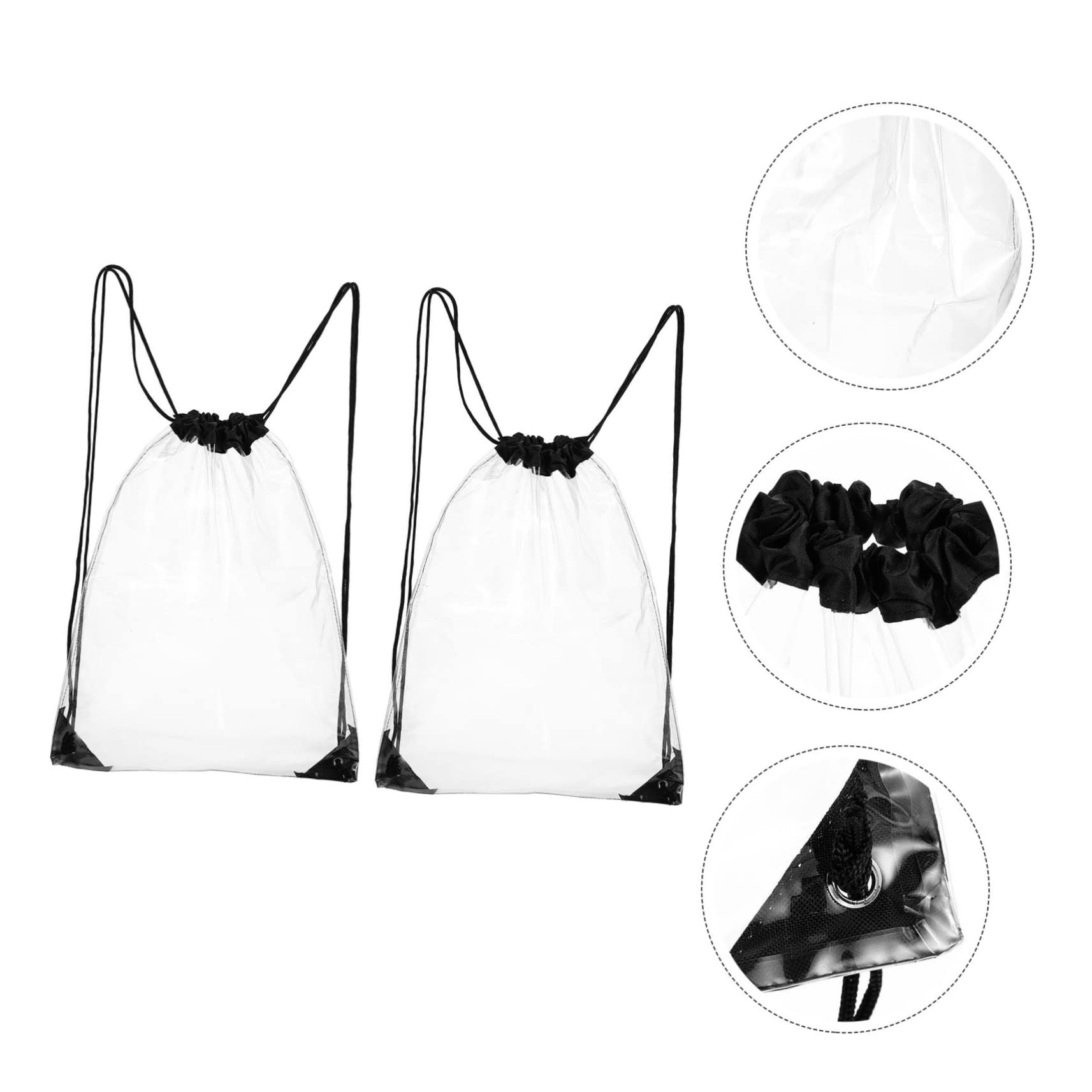 Veemoon 2-Pack Waterproof Drawstring Makeup & Toiletry Bags for Women - Travel Cosmetic Organizer, Beach Essentials Storage, Gym Shower Caddy, Camping Toiletries Pouch