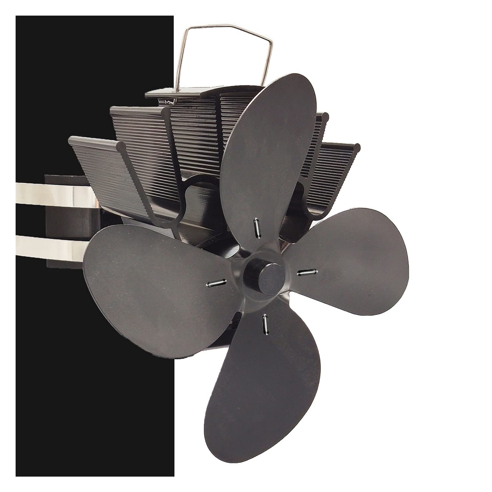 4-Blade Heat Powered Fireplace Fan - Quiet Eco-Friendly Stove Fan for Wood Burners & Log Stoves - Perfect for Home Heating & Energy Efficiency