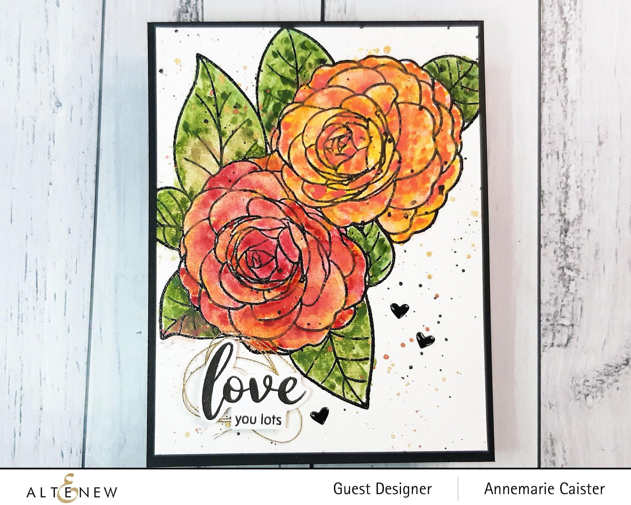 Camellia Waterhouse Outline Stamp Set for Painting Flowers - DIY Floral Art, Scrapbooking & Card Making