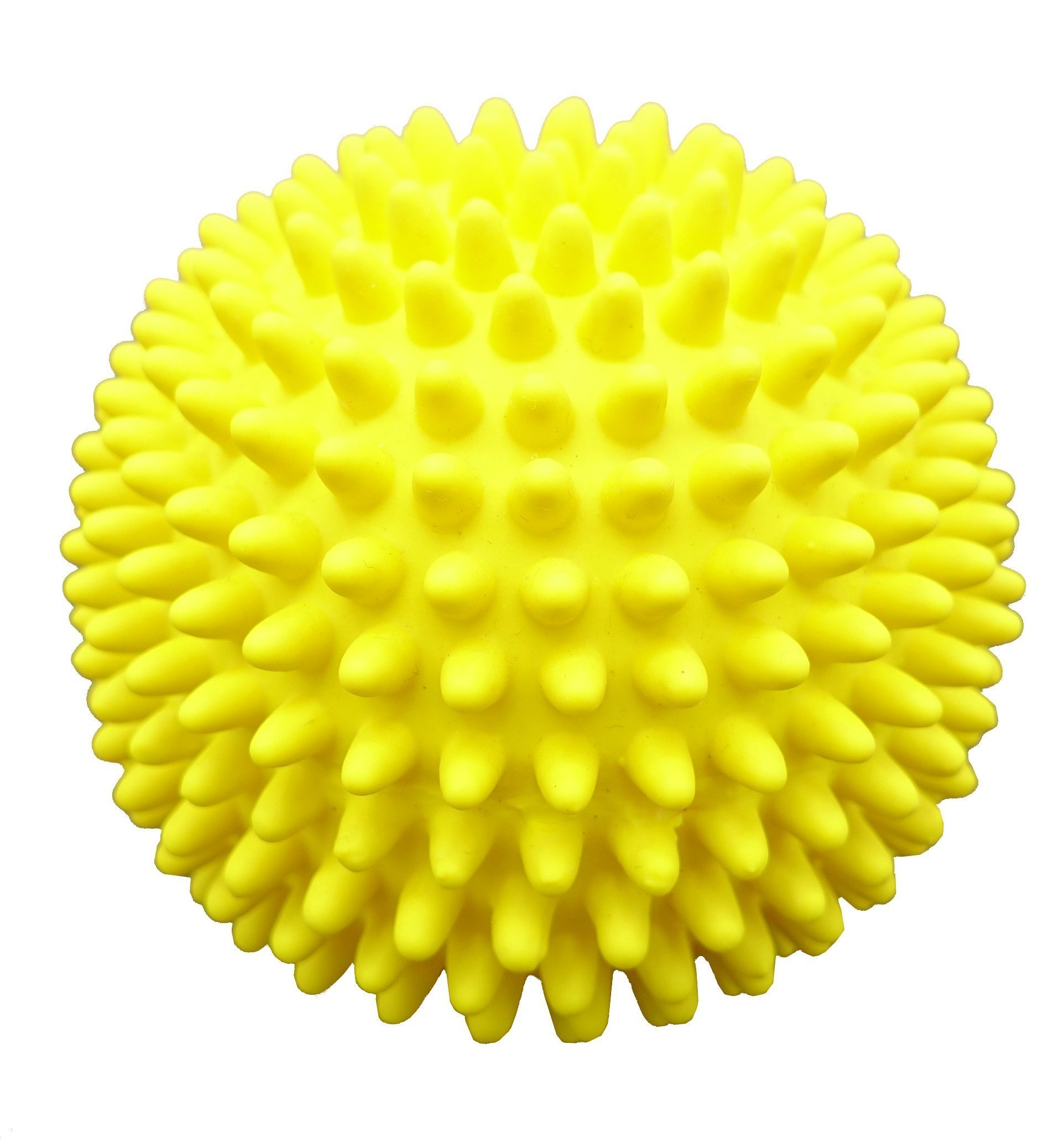 Durable Latex Spiky Ball Dog Toy - Chew Resistant & Interactive Play for Small & Large Dogs - Yellow Pet Chew Toy for Teething, Training & Boredom Relief