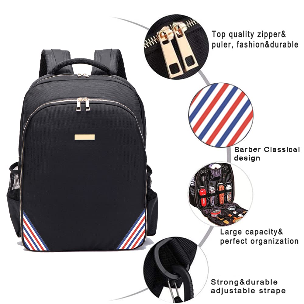 Professional Large Barber Backpack for Clippers, Scissors & Hairstyling Supplies - Durable Travel Bookbag for Men & Women - Perfect for Salon Visits, Mobile Hairdressing & Cosmetology School