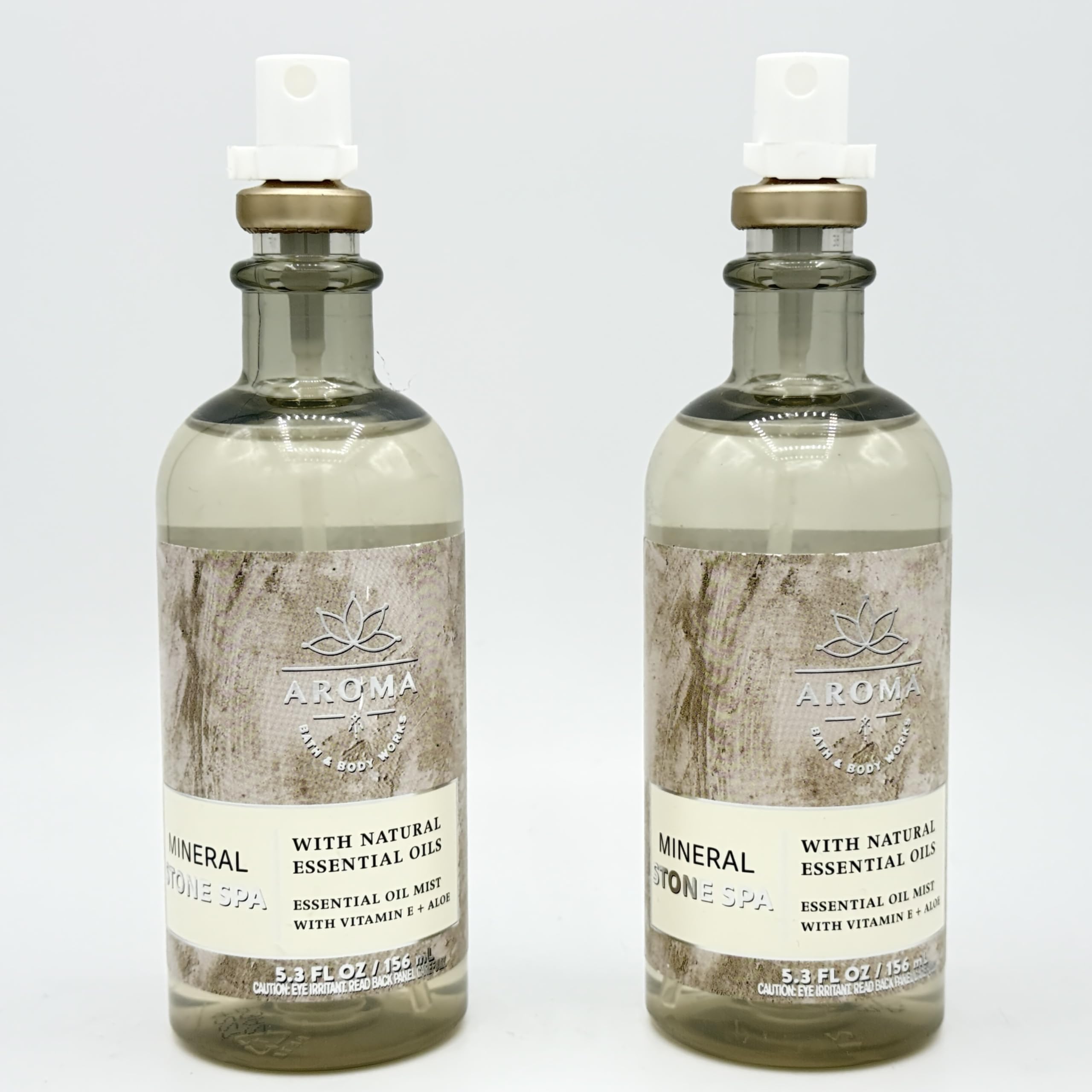 Mineral Stone Spa 2-Piece Bath & Body Set | 2 Essential Oil Aromatherapy Mists (5.3oz Each) for Relaxation, Stress Relief & Home Spa Experience