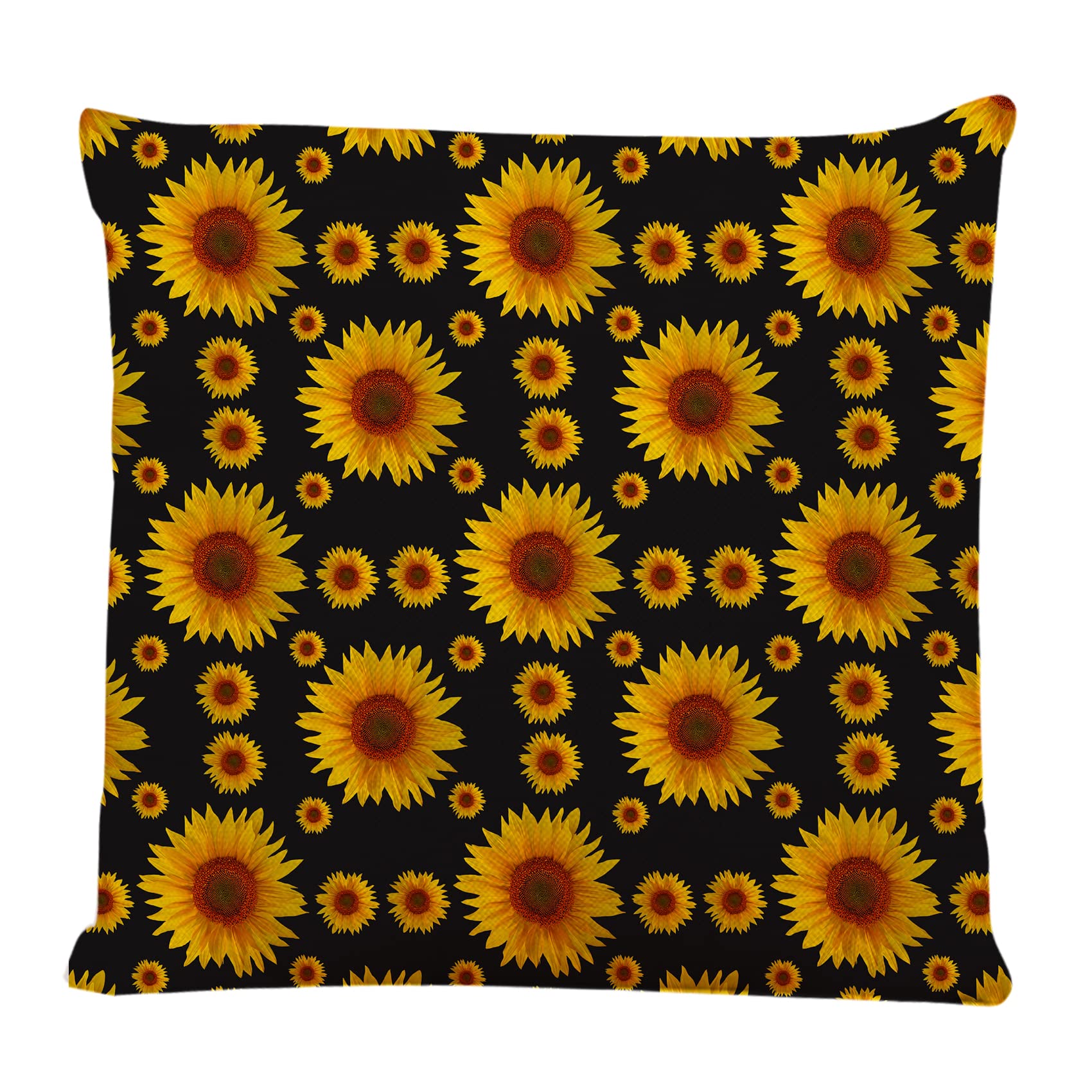 18x18 Inch Sunflower Printed Square Throw Pillow Covers - Decorative Personalized Flower Cushion Cases for Sofa, Couch & Bed - Perfect for Living Room, Bedroom & Home Decor