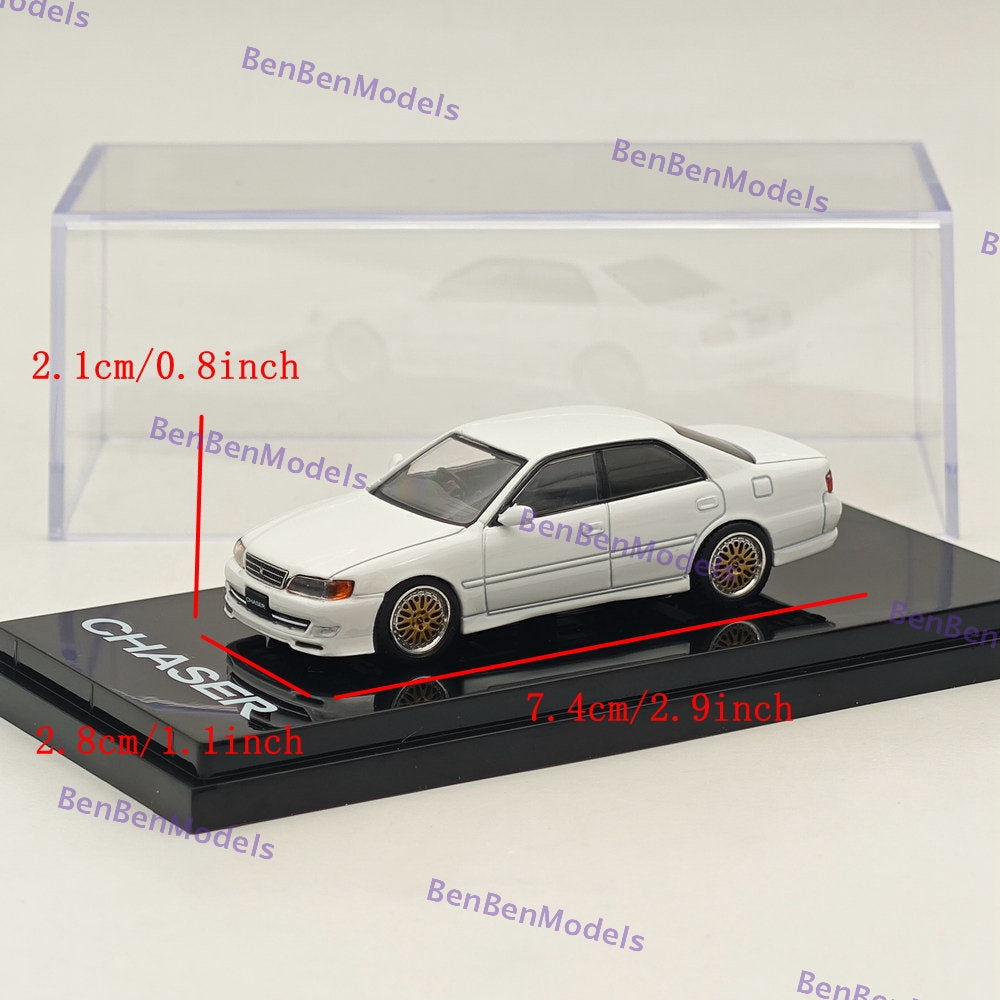 1/64 Scale Hobby Japan Toyota Chaser Tourer V (JZX100) 1998 JDM Style Diecast Model Car HJ644072W White - Perfect for Collectors, Display, and Racing Enthusiasts