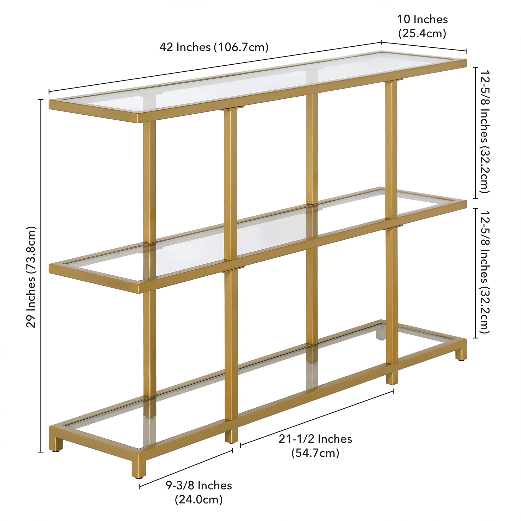 42'' Wide Rectangular Brass Console Table - Modern Entryway & Hallway Furniture for Living Room Decor | Greenwich Home Collection