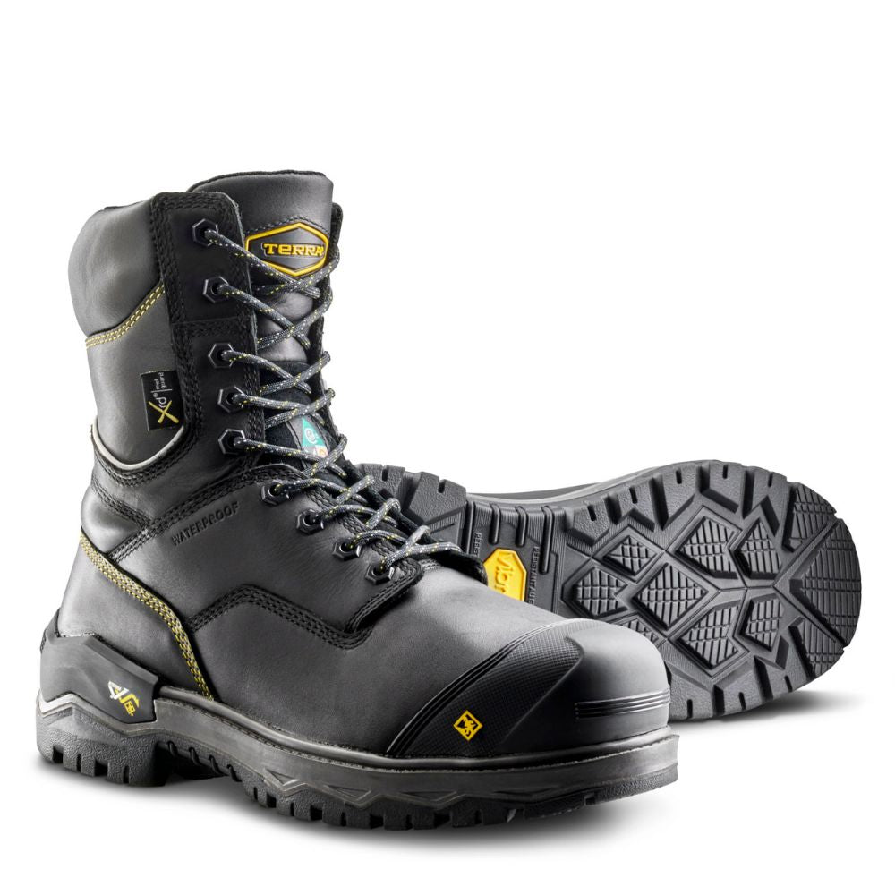 Terra Gantry Men's 8 Composite Toe Work Safety CSA Boot with Internal MET Guard TR0A839CBLK - Black - Durable & Comfortable for Construction, Warehouse & Industrial Work