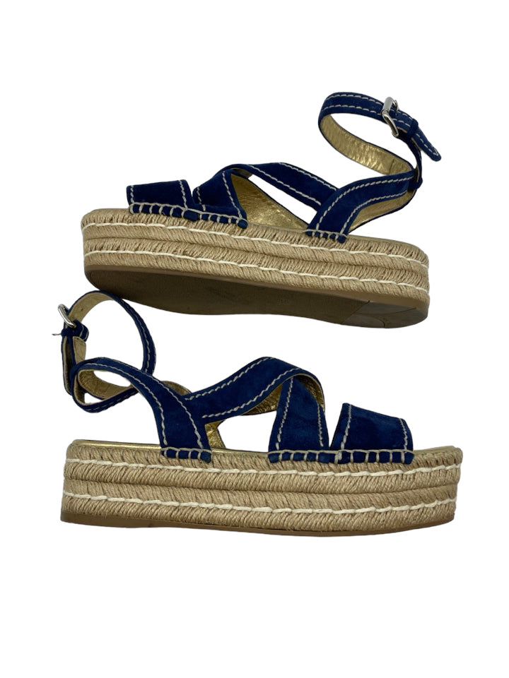 Prada Crisscross Suede Espadrille Sandals - Women's Size 38 (US 8) | Luxury Designer Summer Shoes for Beach, Vacation & Casual Outfits