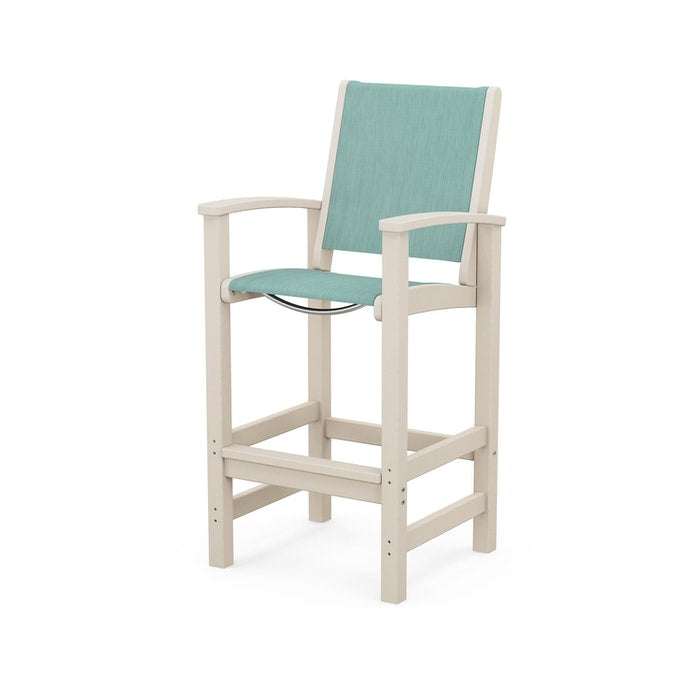 POLYWOOD Coastal Bar Chair - Outdoor & Indoor Bar Stool, Weather-Resistant, Durable, Comfortable - Perfect for Patio, Deck, Kitchen, and Poolside Use