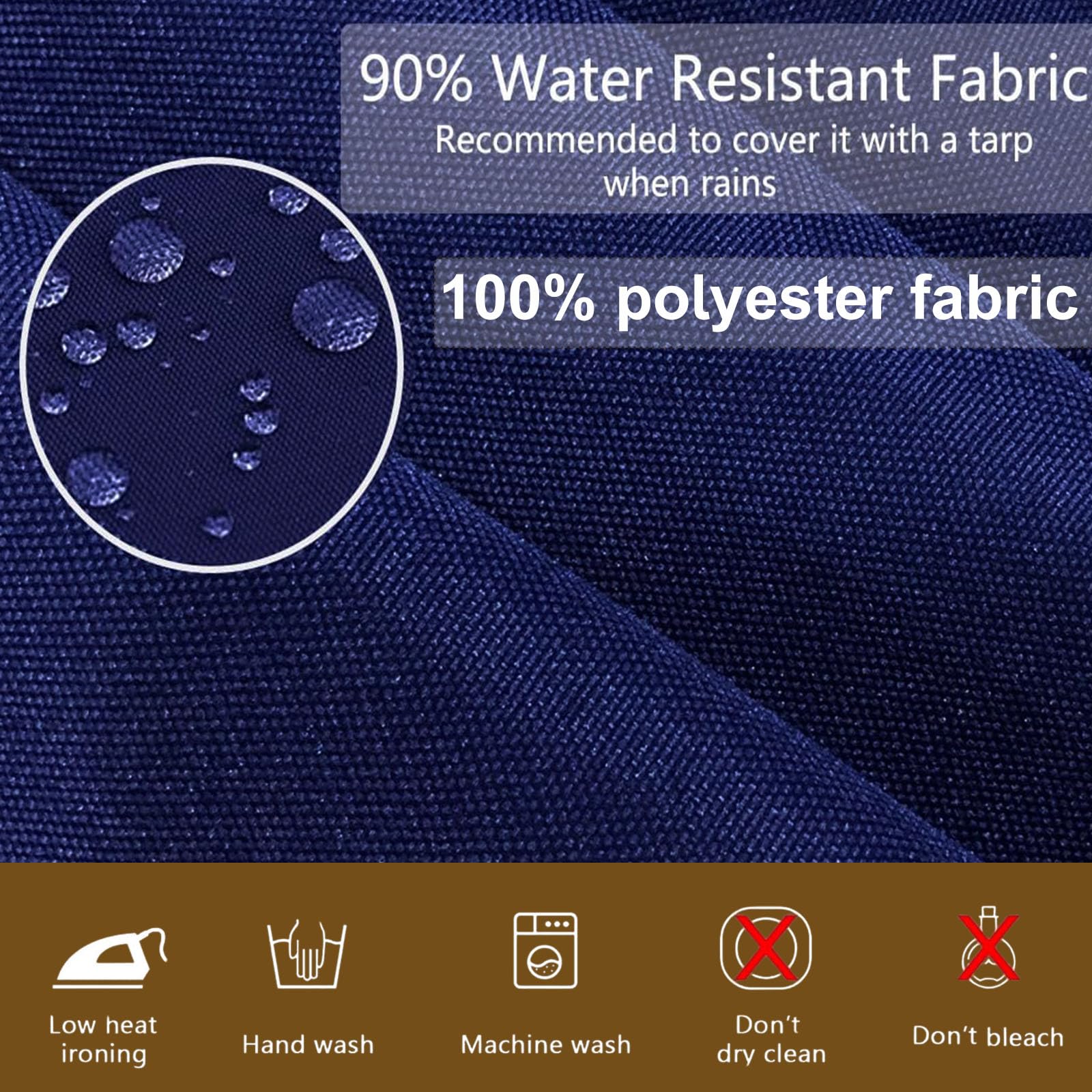 14-Piece Waterproof Outdoor Patio Cushion Cover Set - Replacement Covers for 6-Seat Wicker Rattan Sofa (Navy Blue, 25.6x25.6x4 Inch) - Durable UV-Resistant Furniture Covers for Patio, Deck, Poolside & Garden Use
