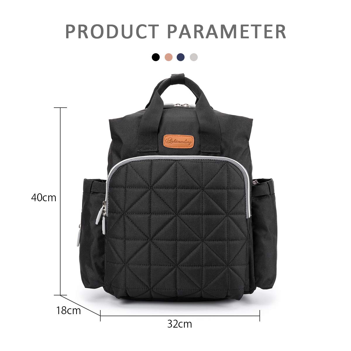 Waterproof Baby Diaper Bag Backpack with Changing Pad - Stylish & Spacious for Travel, Daycare & On-the-Go Parents (Black) | Perfect for Newborn Essentials, Outings & Baby Care Trips