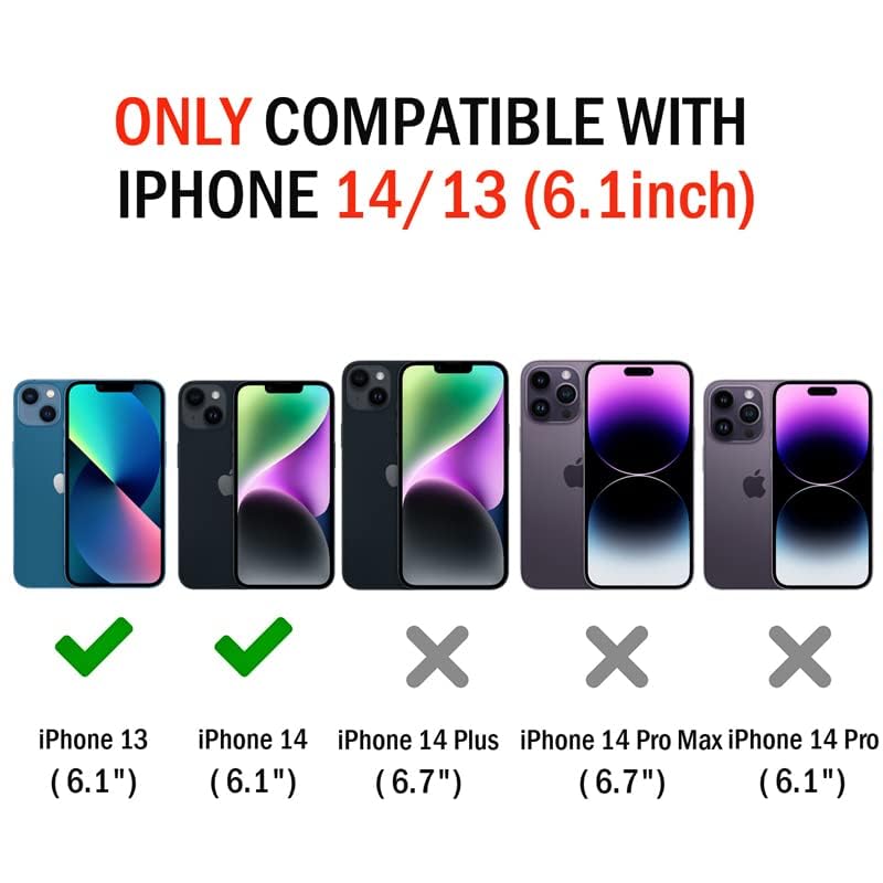 Shockproof Clear Slim Hard PC Bumper Case for iPhone 13 & iPhone 14 - Rose Gold | Protective Phone Cover with Soft Edges | Perfect for Everyday Use, Travel & Outdoor Activities