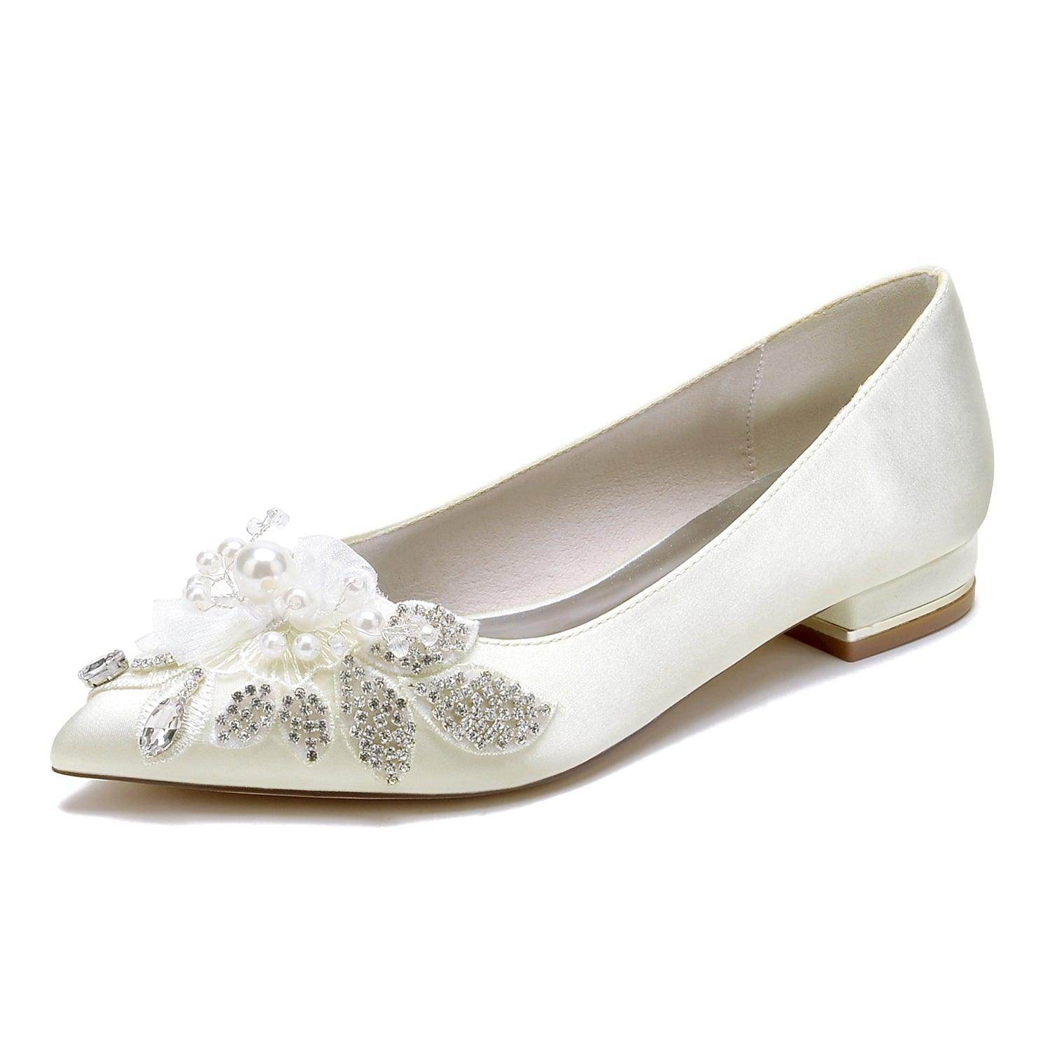 Flat Heel 2.5cm Silk-Like Comfortable Shoes CK0484 - Perfect for Office, Wedding & Casual Wear