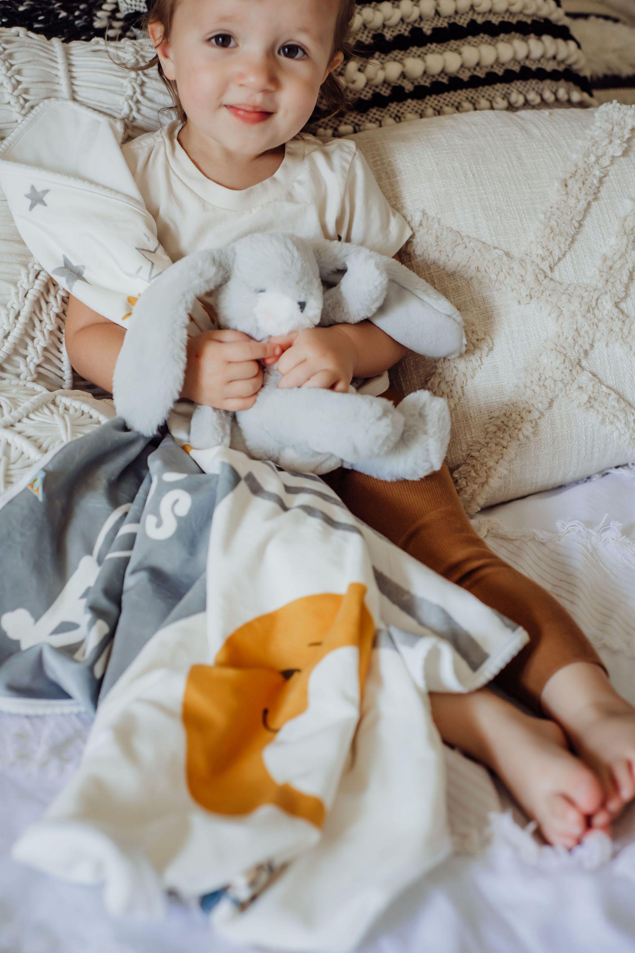 Bloom Bunny Lovies Baby Gift Set - Soft Plush Toy for Newborns & Toddlers - Perfect for On-the-Go Comfort, Nursery Decor, and First Birthday Gifts