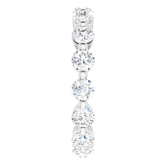 2.55 Carat Round Diamond Eternity Band Ring - 14K White Gold Wedding Anniversary Gift for Her, Perfect for Bridal Jewelry & Special Occasions