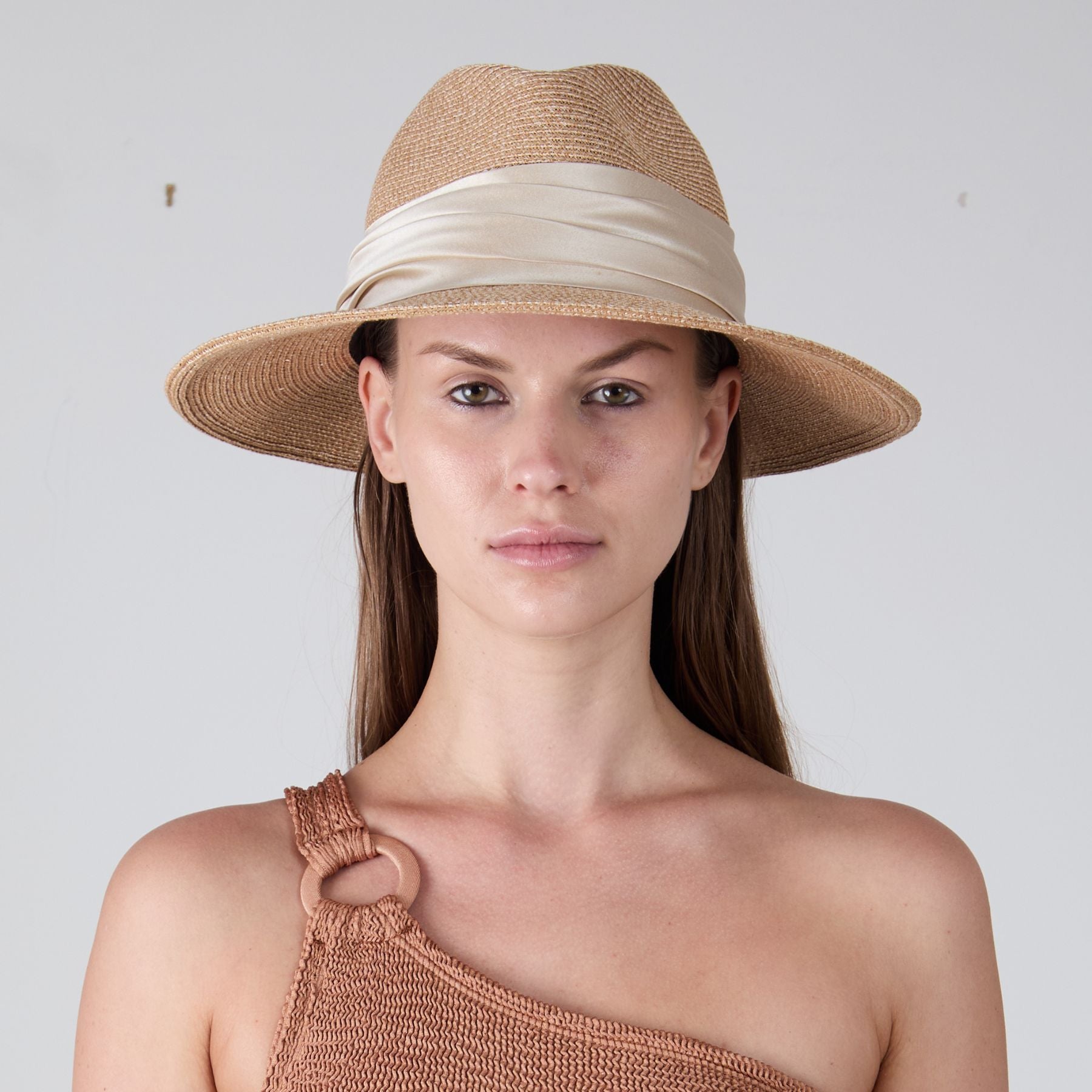 Courtney Toyo Packable Fedora Hat for Women - Stylish Foldable Sun Hat for Travel, Beach & Outdoor Activities