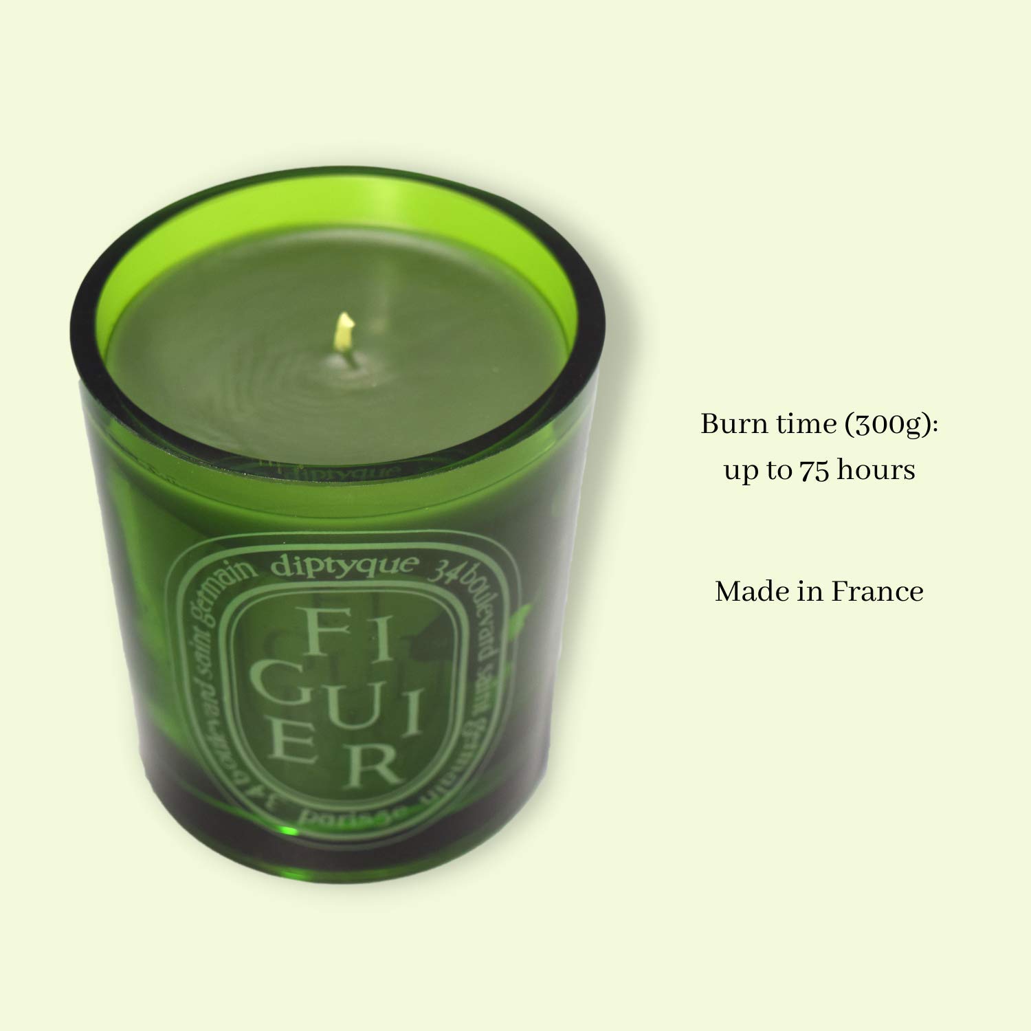 Diptyque Green Figuier Scented Candle - 10.2 oz Luxury Home Fragrance for Relaxation & Aromatherapy | Perfect for Living Room, Bedroom & Spa Decor