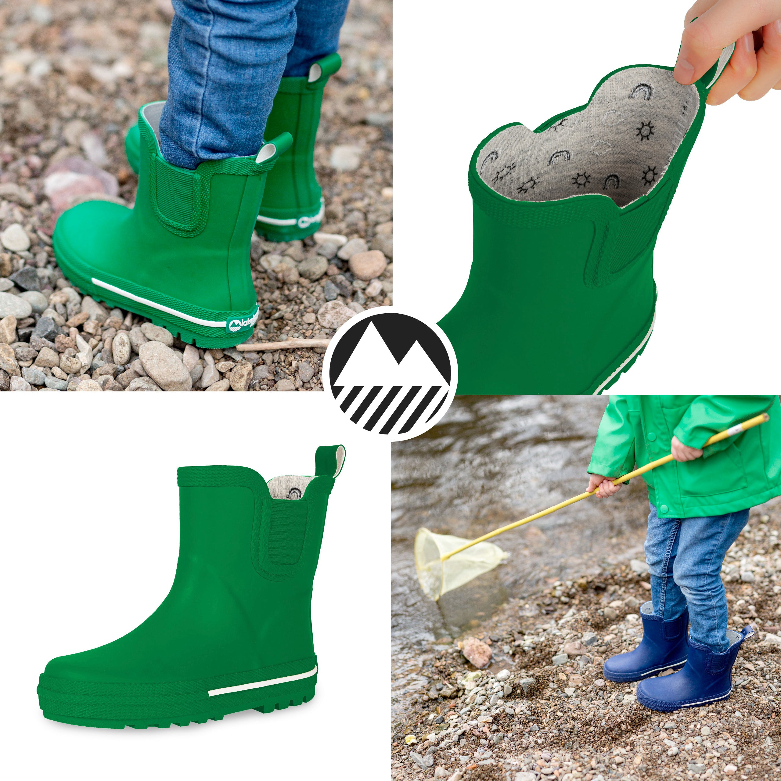 Kids' Paddlebeck Short Rain Boots - Waterproof Rubber Booties for Boys & Girls - Perfect for Puddles, Gardening & Outdoor Play