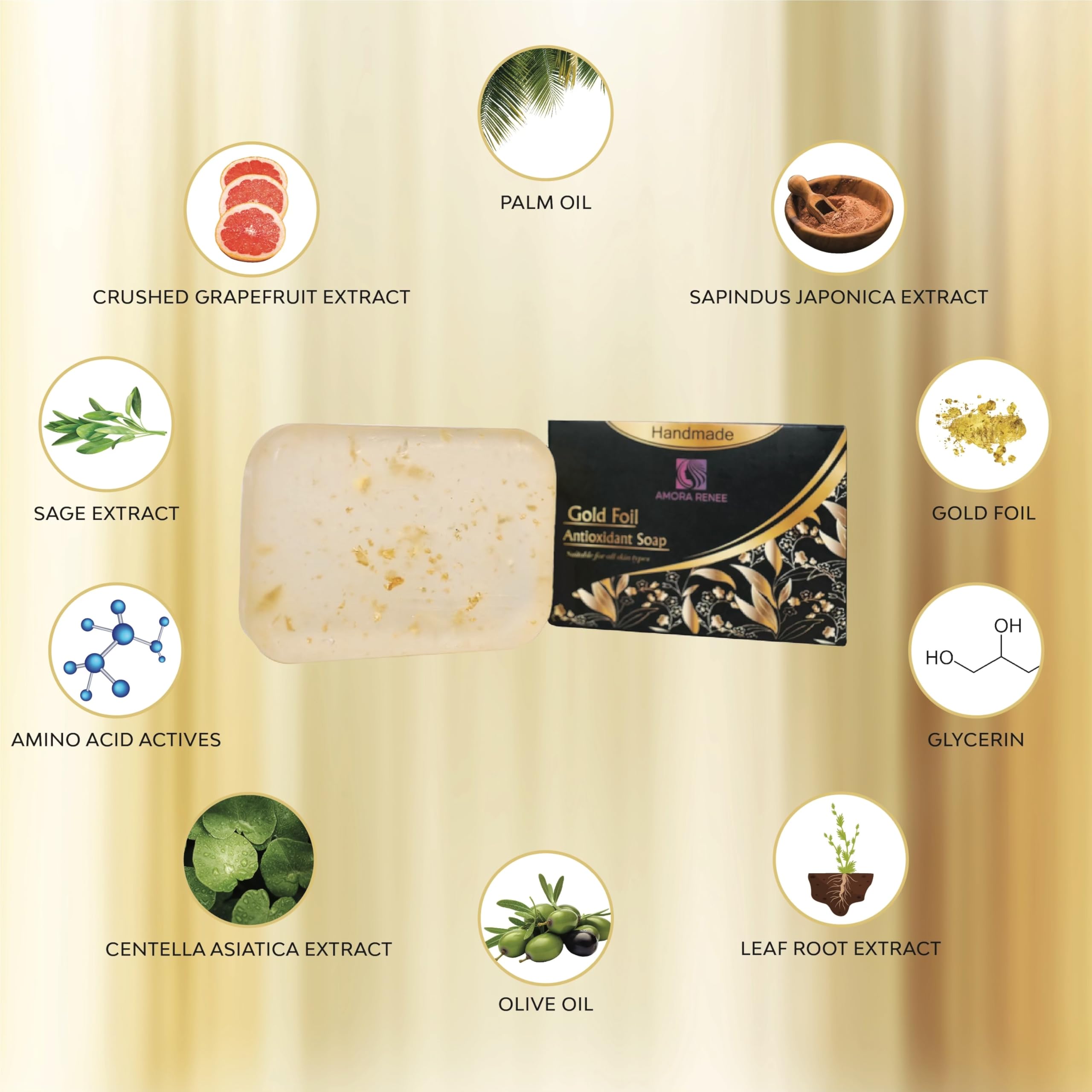 Luxury Gold Foil Soap Bar - Natural Handmade Skincare for Dry & Sensitive Skin - Perfect for Gifts, Spa Days & Self-Care Rituals