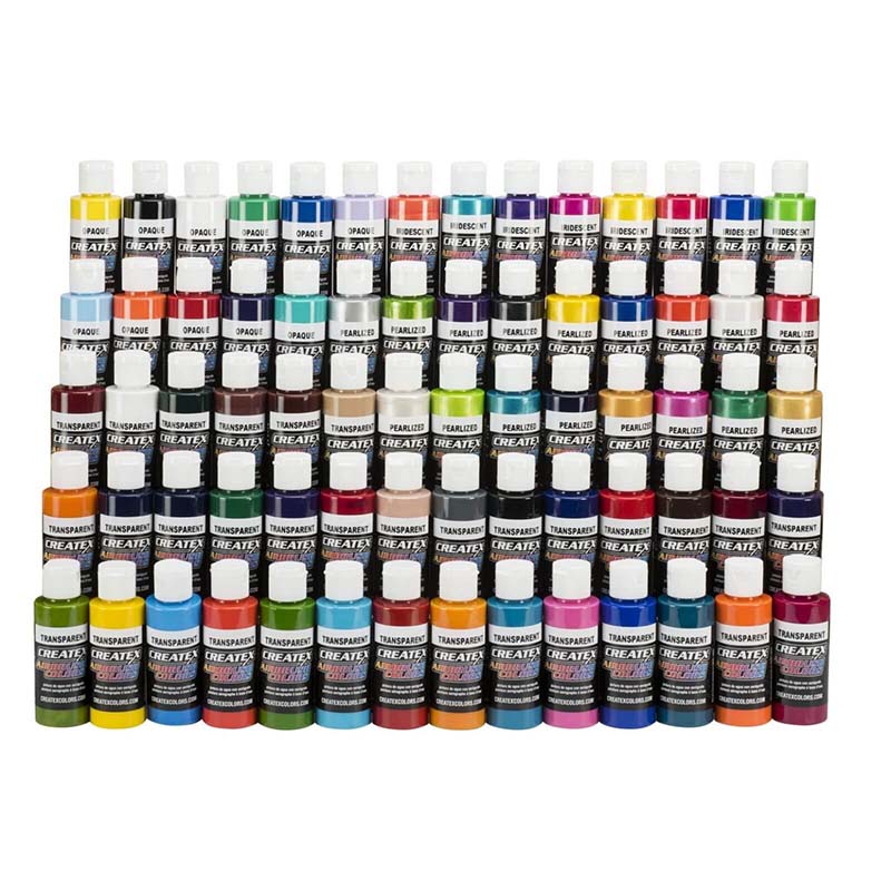 Createx Complete Set 80 Colors - Professional Acrylic Paint Kit for Artists & Hobbyists - Perfect for Canvas Painting, Airbrushing & DIY Crafts