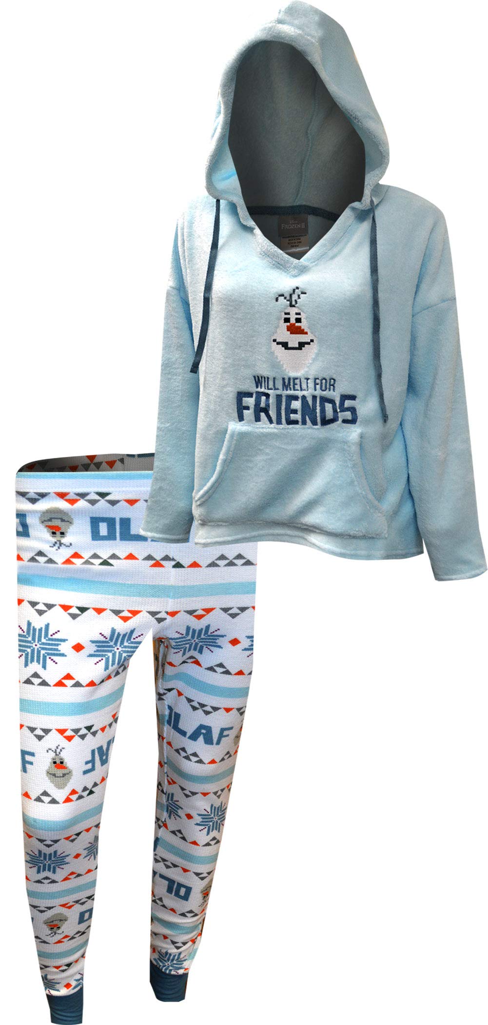 Disney Frozen II Olaf Will Melt for Friends Women's Pajama Set - Cozy Sleepwear for Kids & Adults, Perfect for Christmas Gifts & Movie Nights