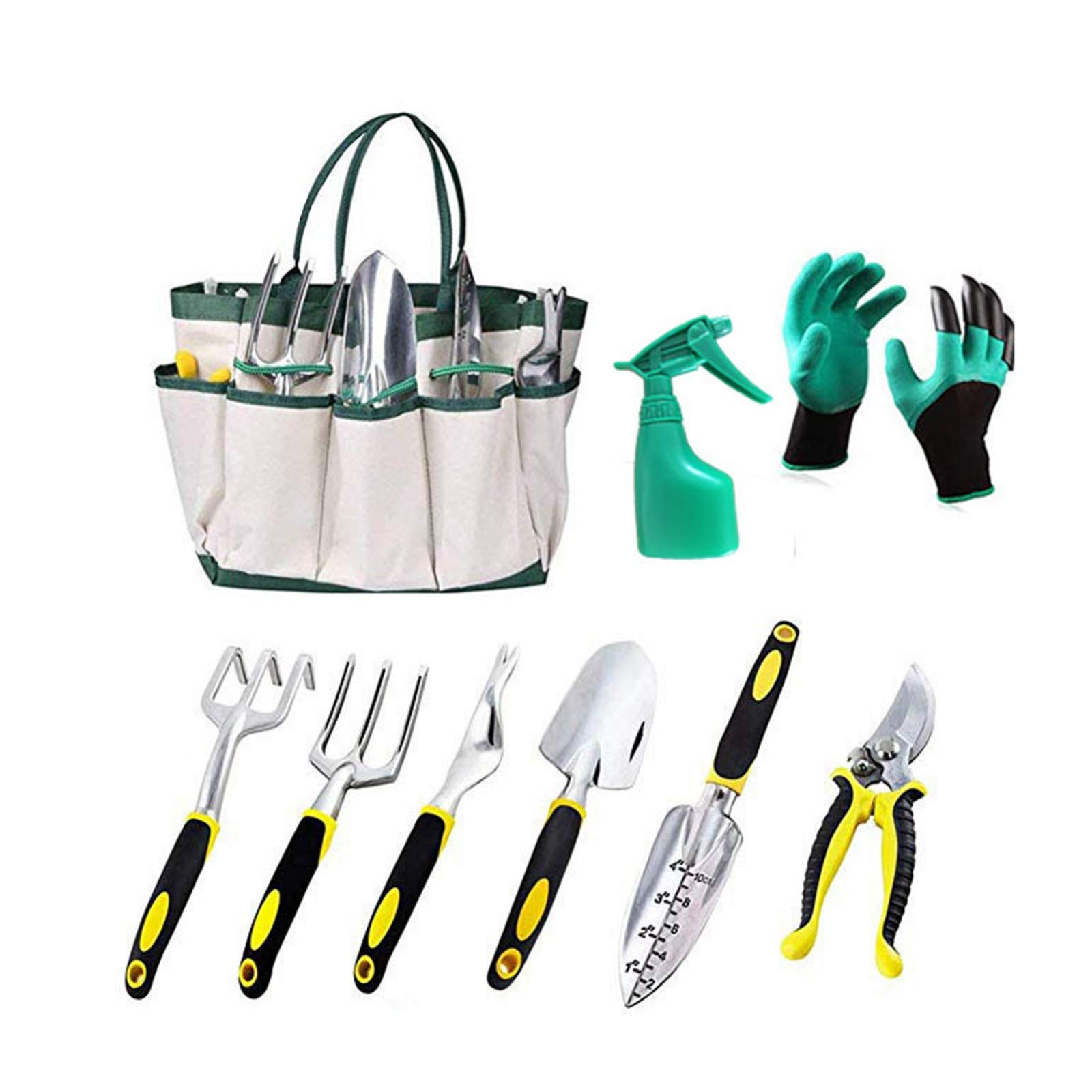 Premium 9-Piece Garden Tools Set - Rust-Resistant with Non-Slip Handles - Perfect Gardening Gifts for Men & Women - Ideal for Planting, Weeding, and Home Gardening Projects