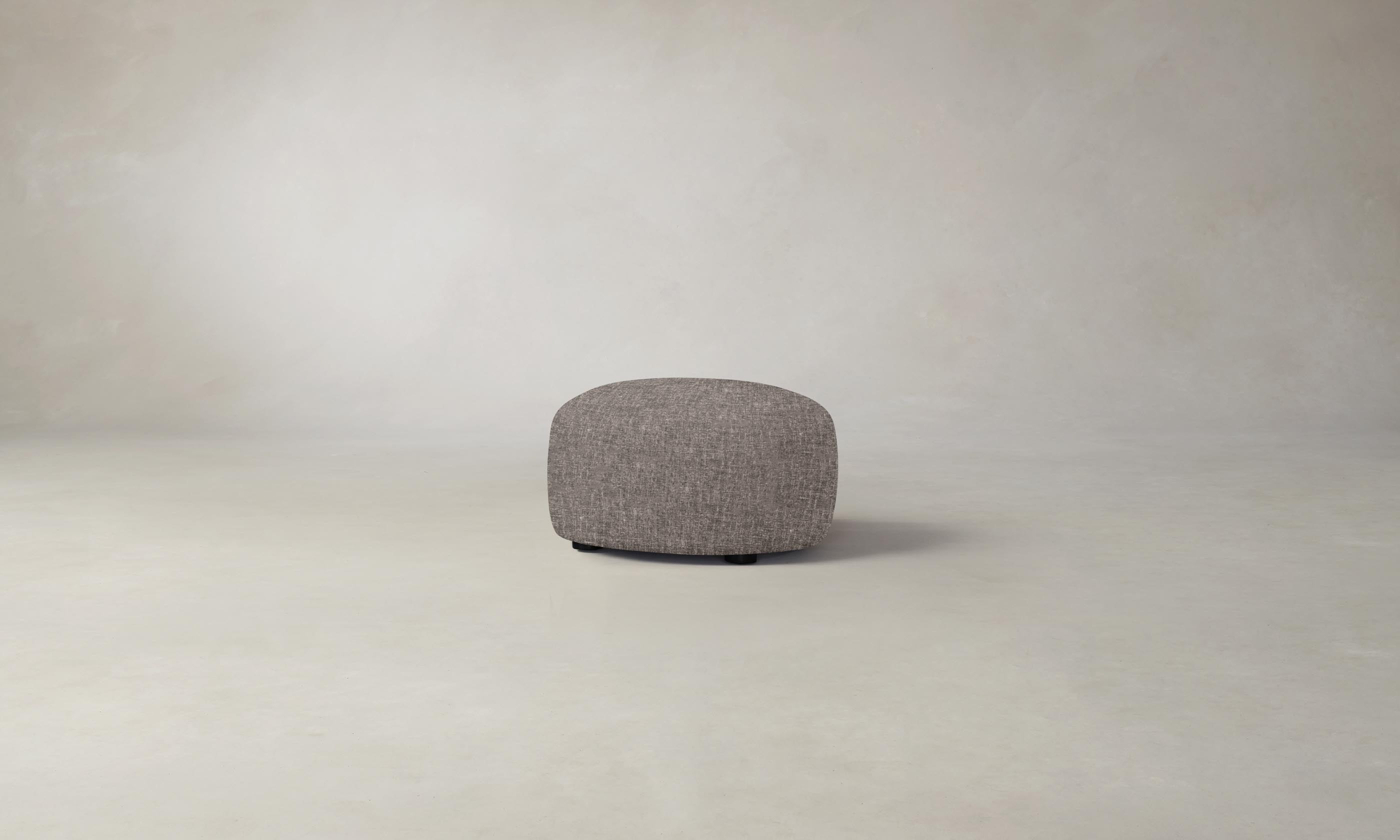 Heritage Belgian Linen Chelsea Ottoman in Carob Brown - Perfect for Living Room, Bedroom & Home Office Seating
