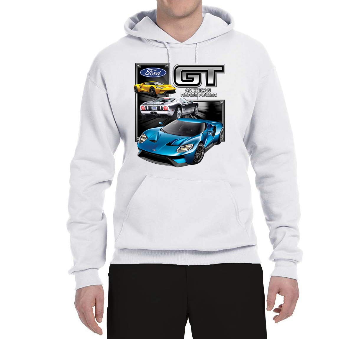 Wild Bobby Ford GT American Horse Power Mustang Graphic Hoodie Sweatshirt for Men & Women - Perfect for Car Enthusiasts, Racing Fans & Casual Streetwear