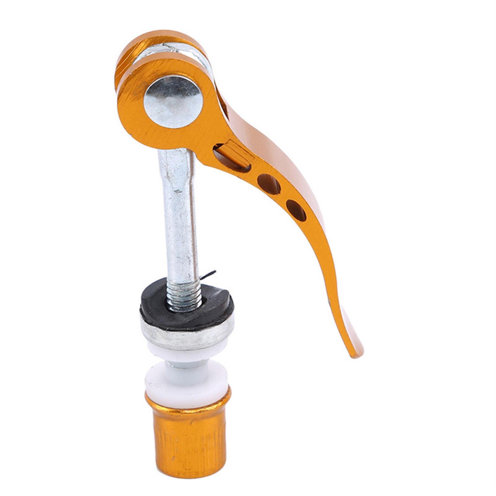 NIKOLay Quick Release Alloy Bike Seatpost Clamp - Gold Binder for Folding Bicycle | Secure & Adjustable Seat Post for Commuting, MTB & Urban Cycling