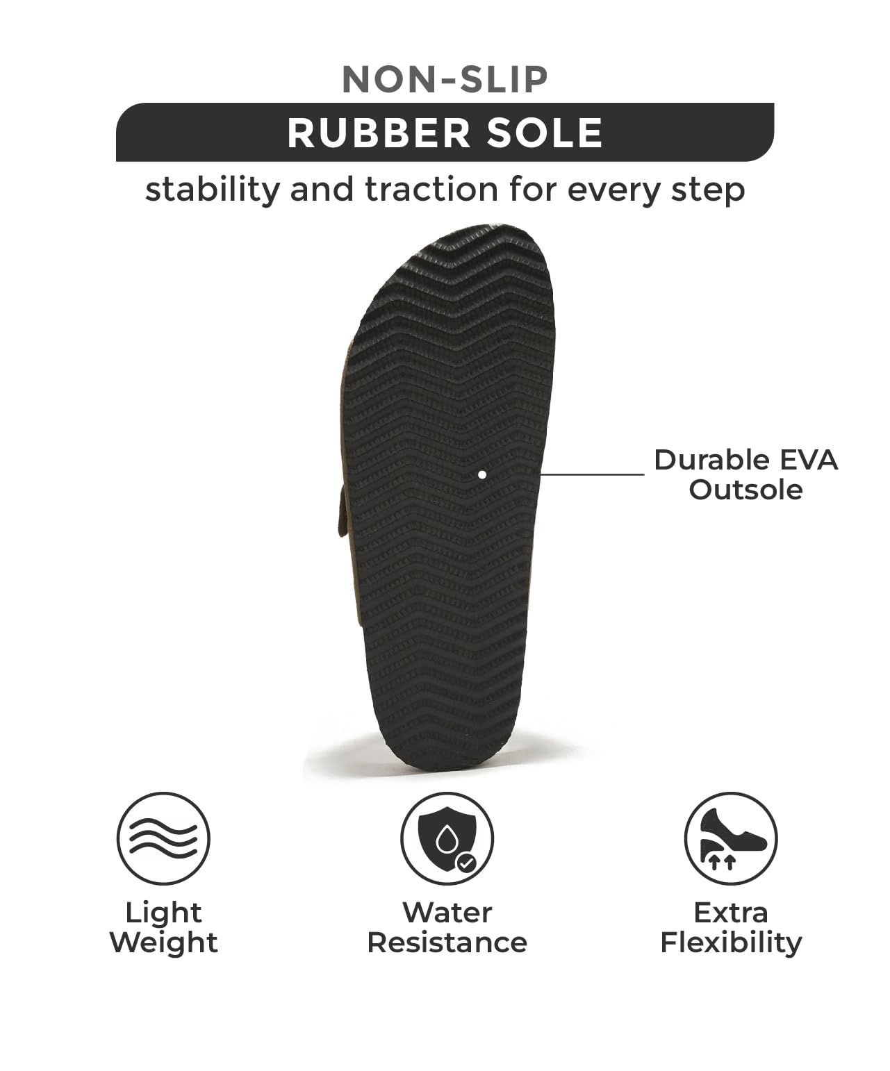 Premium Genuine Leather Men's Sandals with Memory Foam & Cork Footbed - Comfortable Non-Slip Flip Flops with Adjustable Straps - Ideal for Beach, Pool, Travel & Casual Wear (Arizona Style)