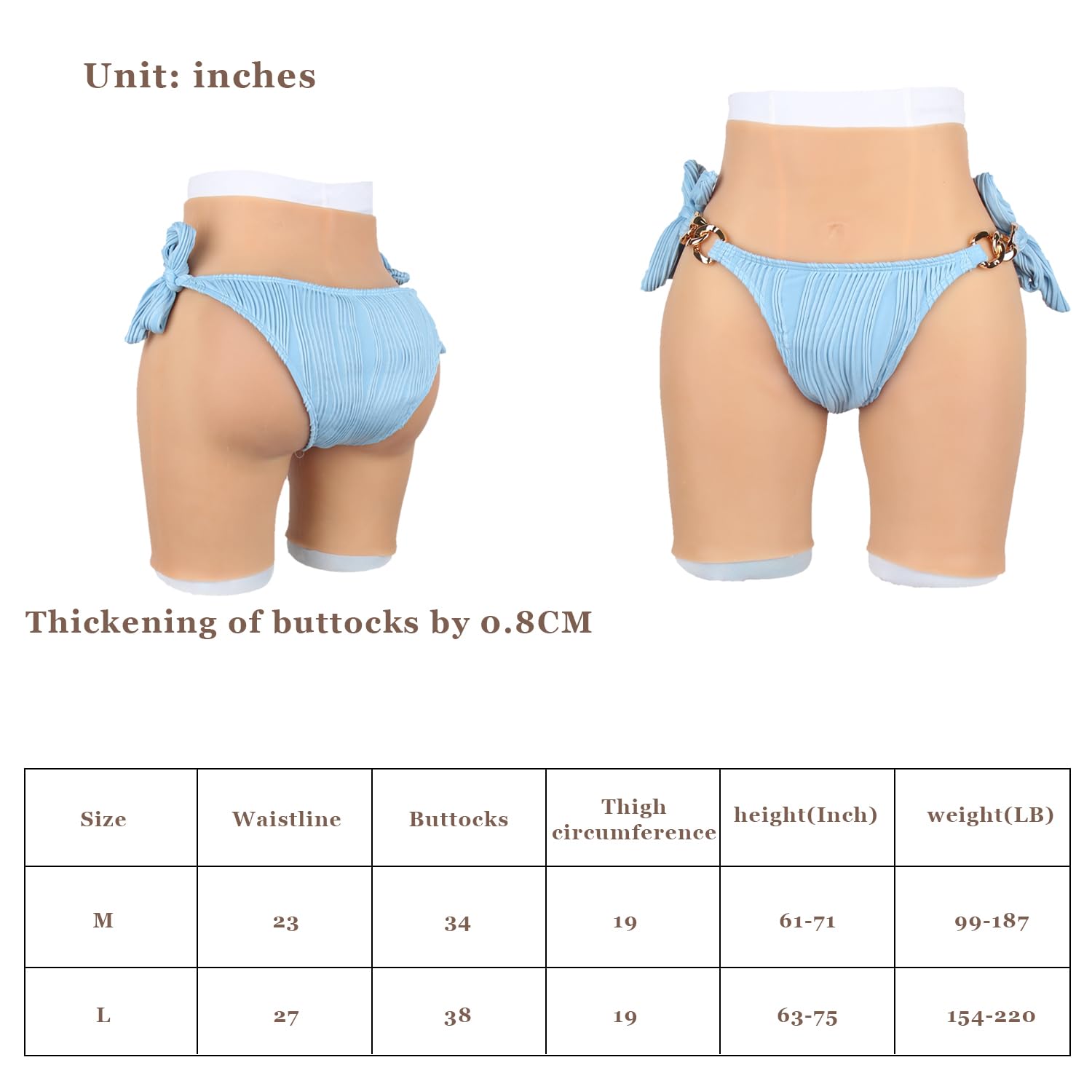 Premium Silicone Butt Lift Pads for Women - Natural Looking Hip Enhancer Shapewear & Booty Lifting Underwear - Perfect for Cosplay, Costumes, Body Shaping and Everyday Wear
