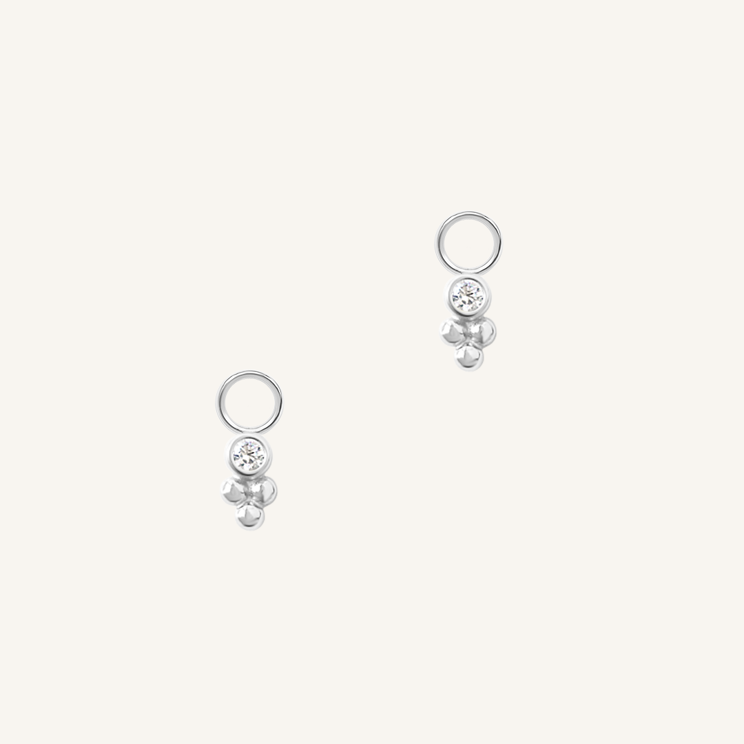 Clarity Hoop Charm Earrings - Sterling Silver Hoop Earrings Set of 2 - Minimalist Dainty Hoops for Women - Perfect for Everyday Wear & Special Occasions